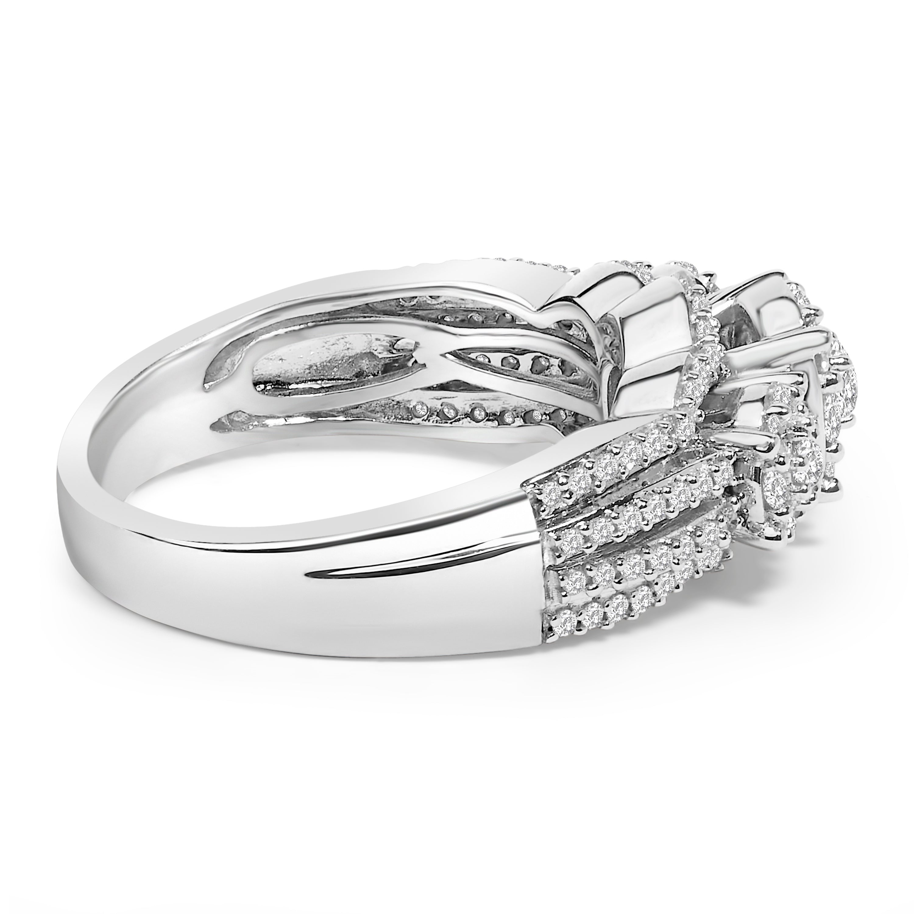 .925 Sterling Silver 1.0 Cttw Diamond Engagement Ring and Soldered Wedding Band Set on sale at MyriadMart
