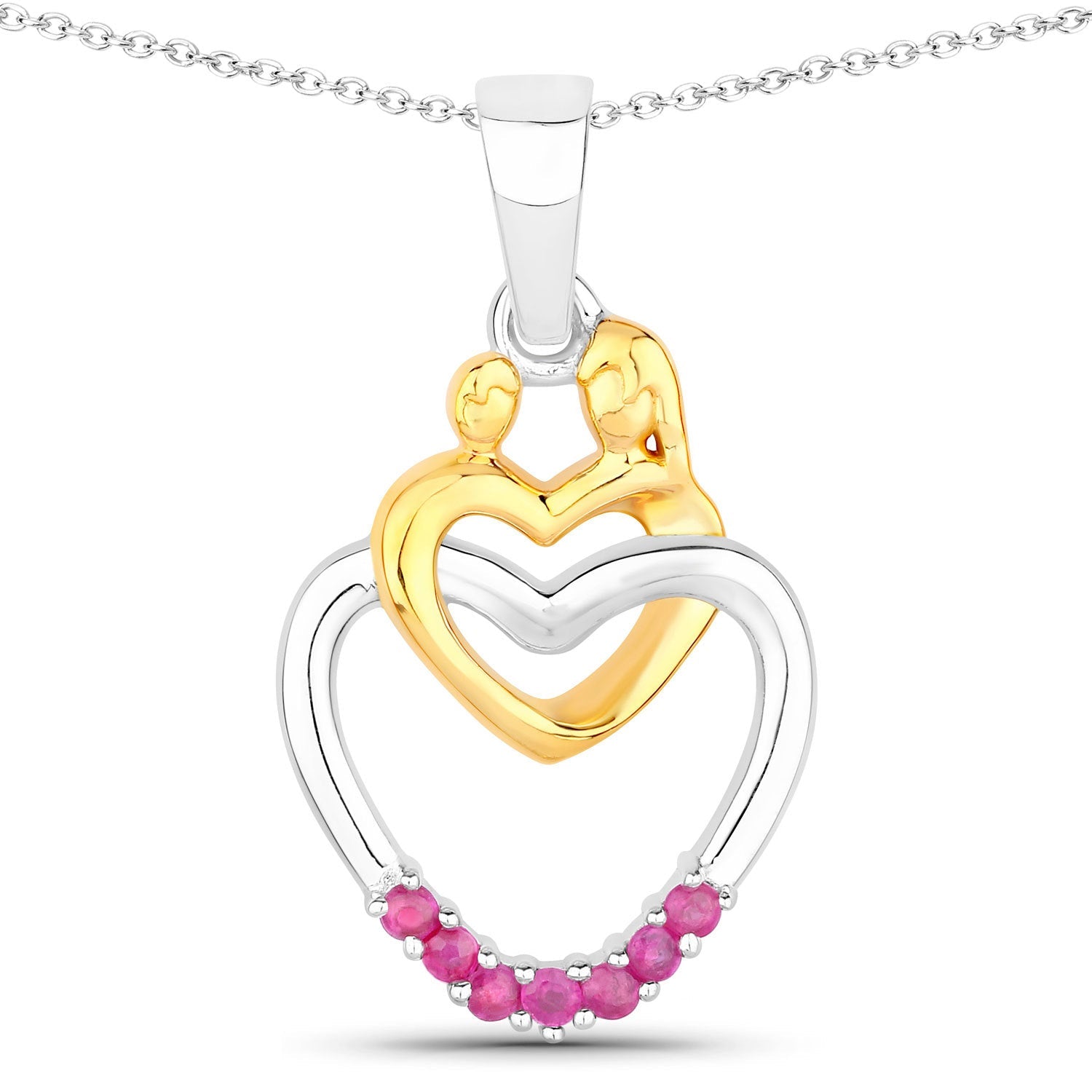0.14 Carat Genuine Ruby .925 Sterling Silver Pendant on sale at MyriadMart