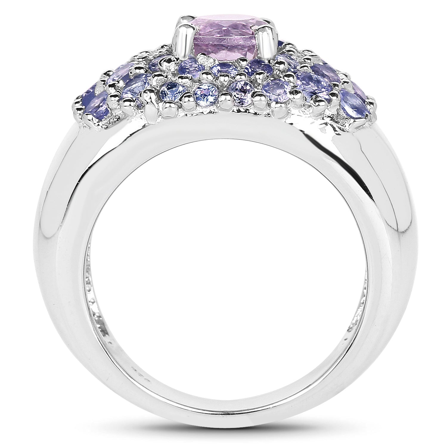 2.43 Carat Genuine Amethyst and Tanzanite .925 Sterling Silver Ring on sale at MyriadMart