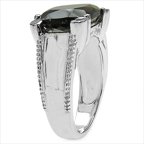 5.48 Carat Genuine Smoky Quartz .925 Sterling Silver Ring on sale at MyriadMart