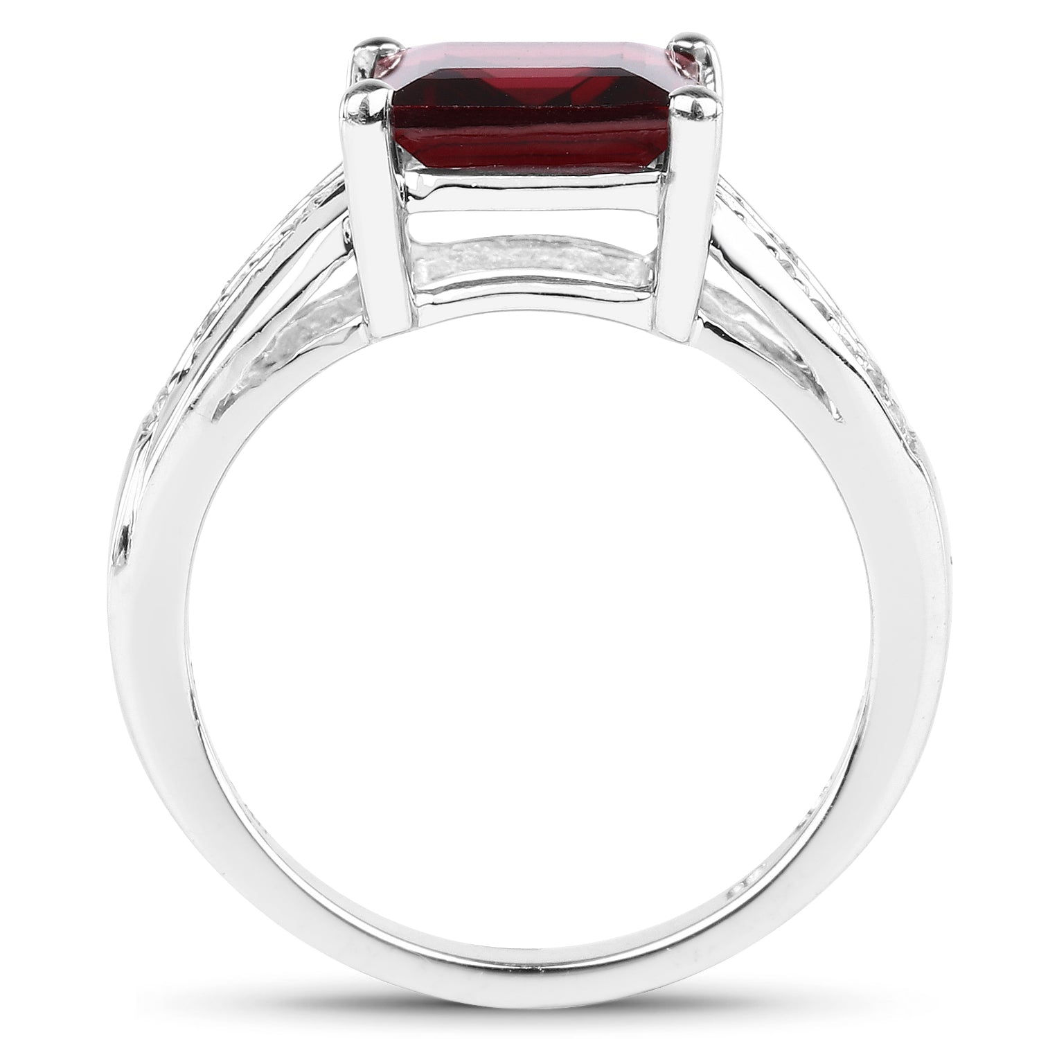 2.99 Carat Genuine Garnet and White Topaz .925 Sterling Silver Ring on sale at MyriadMart