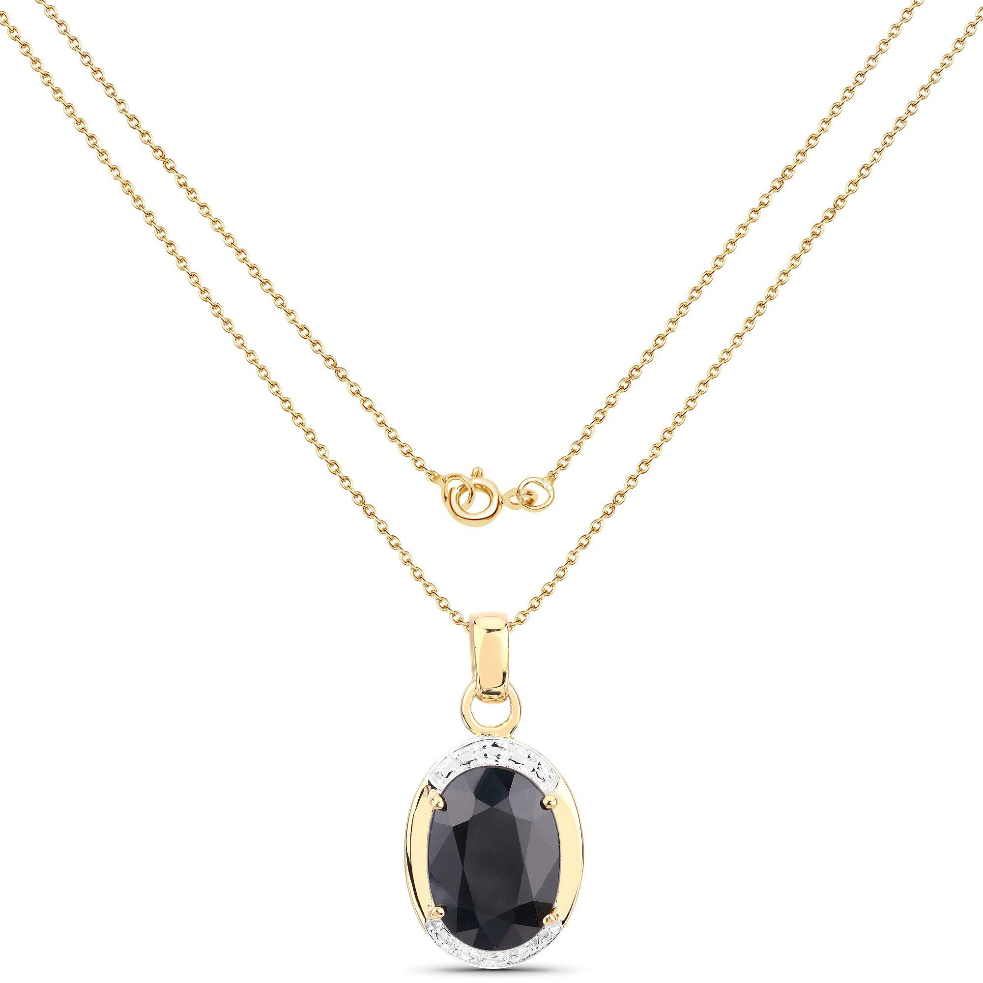 7.50 Carat Genuine Black Sapphire .925 Sterling Silver Pendant on sale at MyriadMart