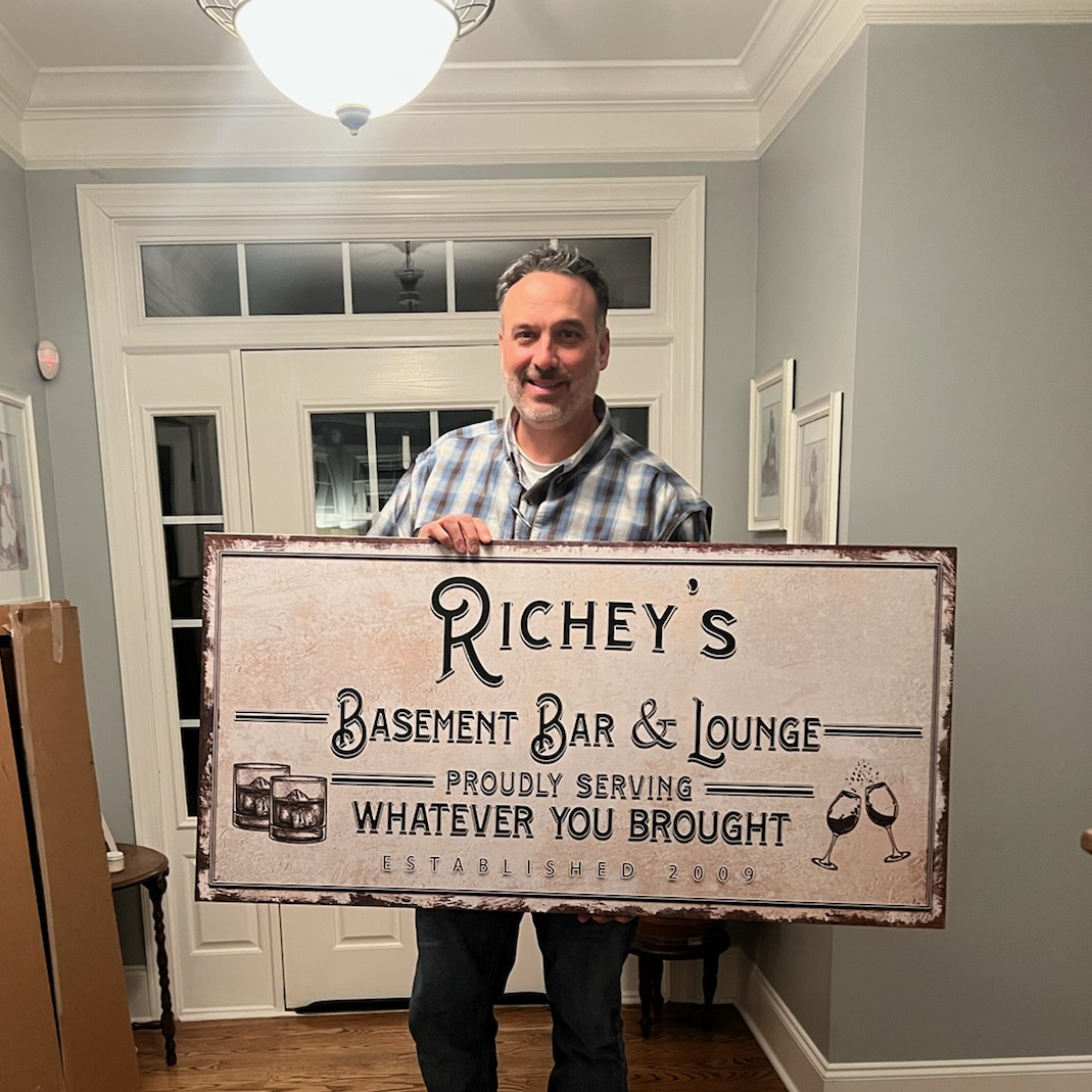 Basement Bar And Lounge Sign on sale at MyriadMart