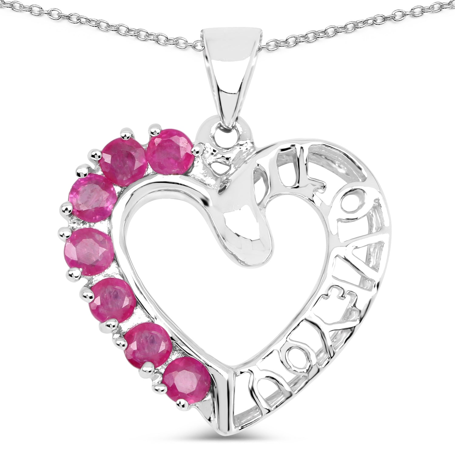 0.91 Carat Genuine Ruby .925 Sterling Silver Pendant on sale at MyriadMart