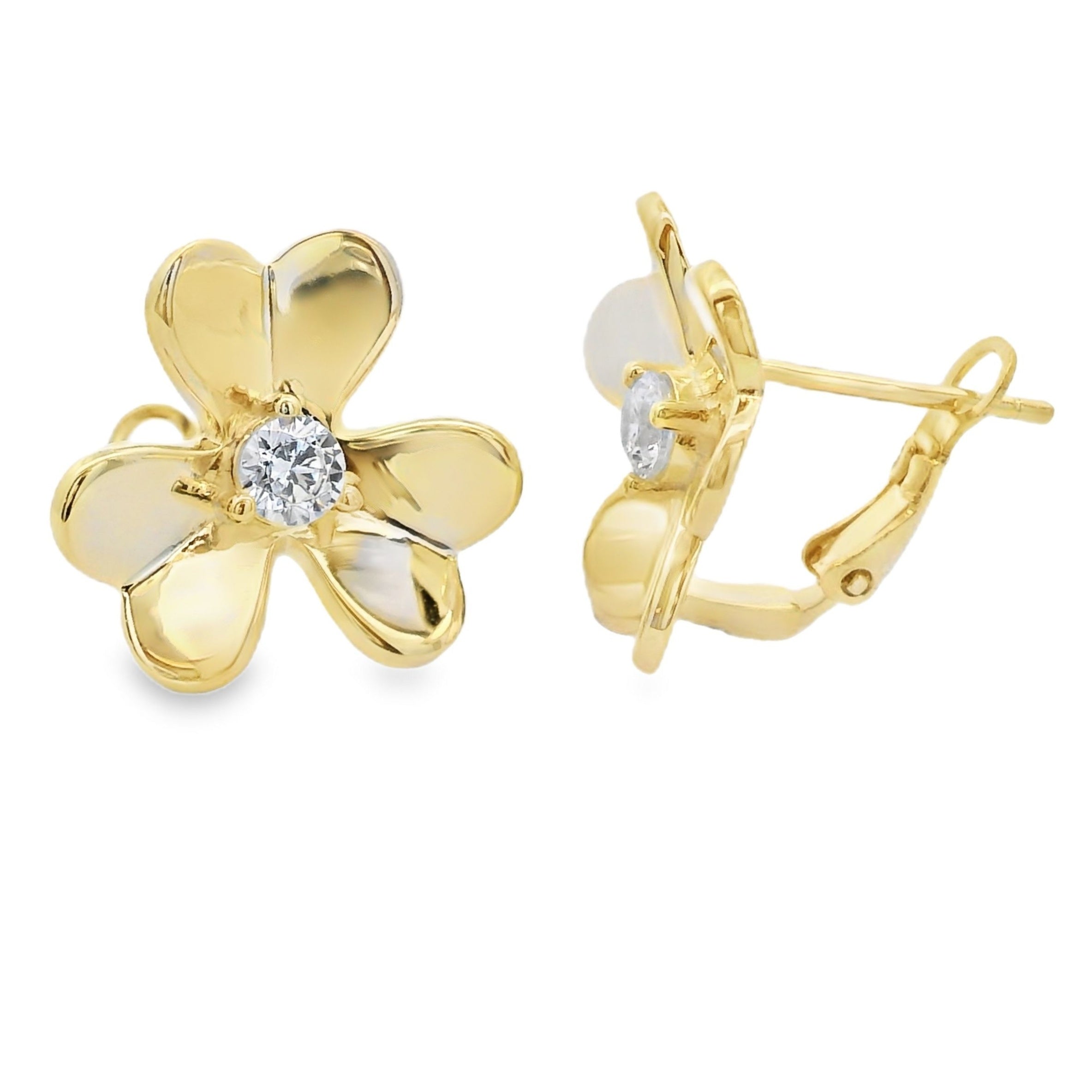 Cubic Zirconia Flower Earrings Sterling Silver on sale at MyriadMart