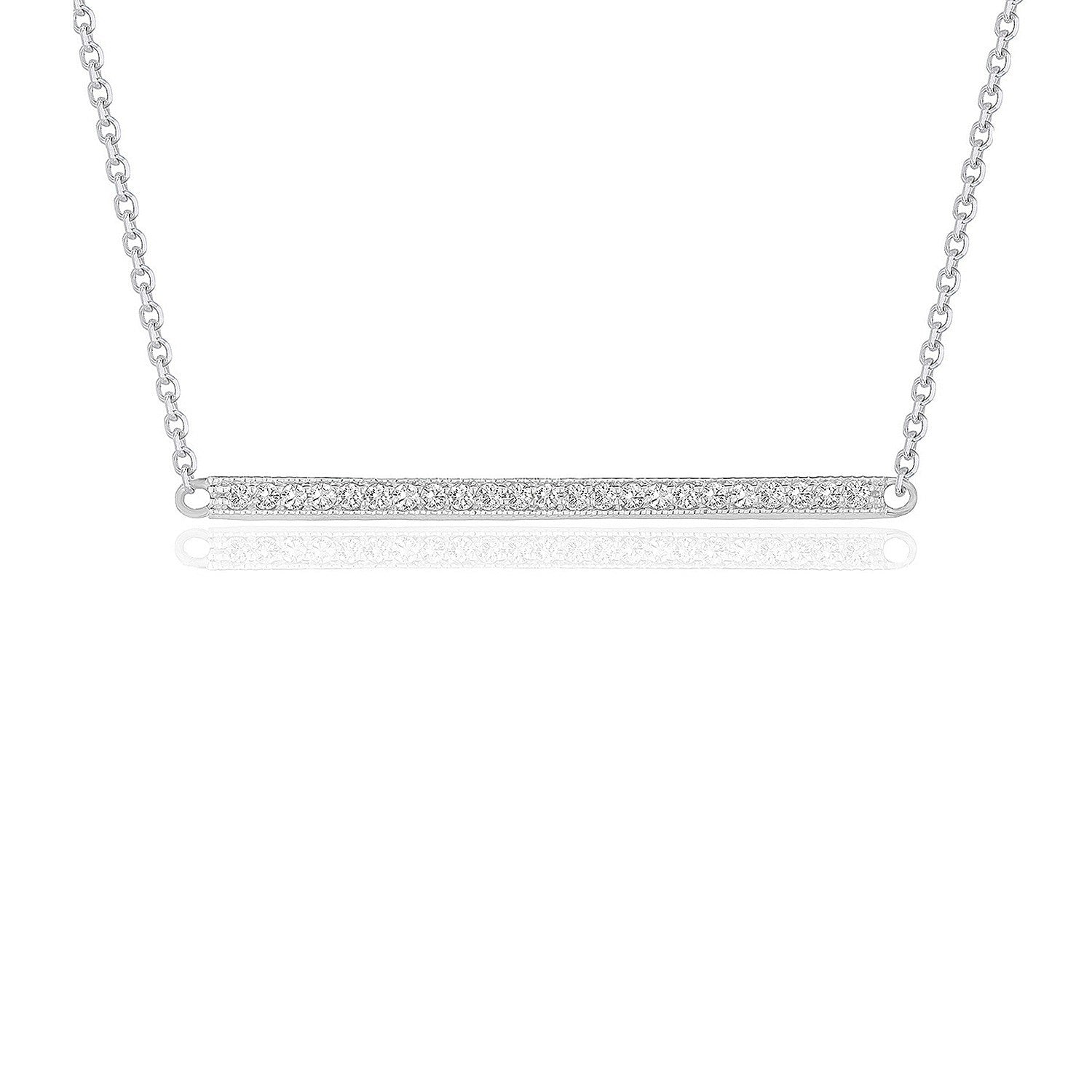 Diamond Bar Pendant in 14k White Gold 1/4 cttw on sale at MyriadMart