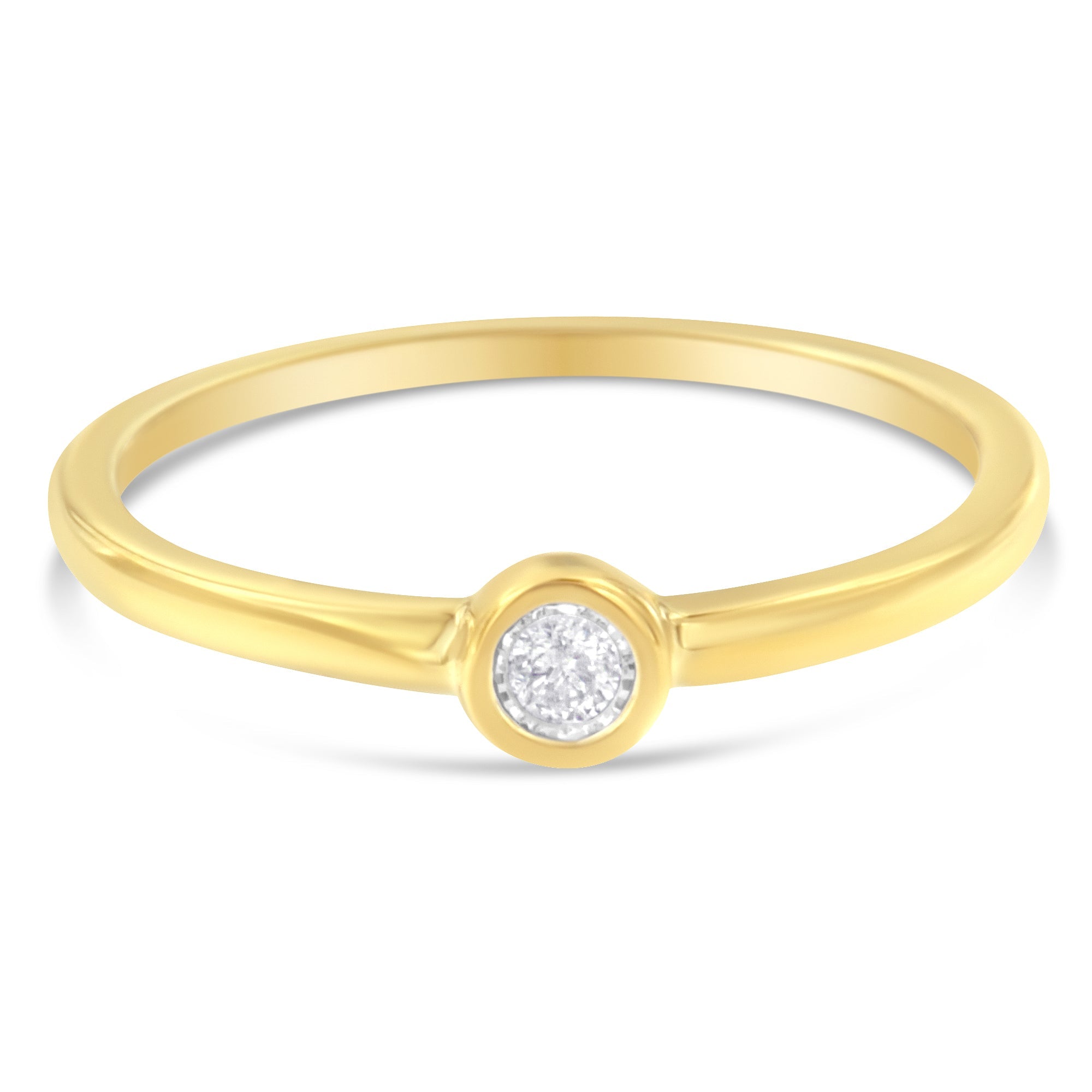14K Yellow Gold Plated .925 Sterling Silver Miracle Set Diamond Ring 1/20 Cttw, J-K Color, I1-I2 Clarity - Size 6 on sale at MyriadMart