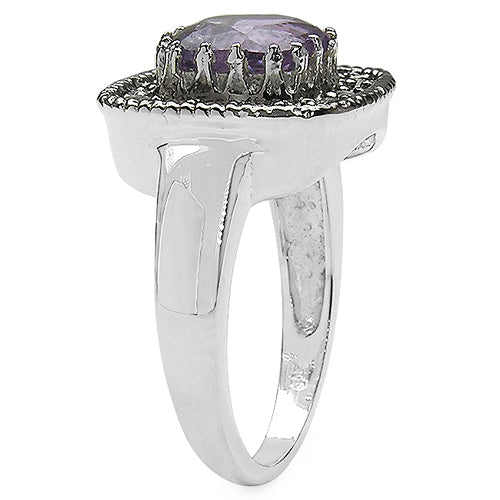 2.53 Carat Genuine Amethyst & Tanzanite .925 Sterling Silver Ring on sale at MyriadMart