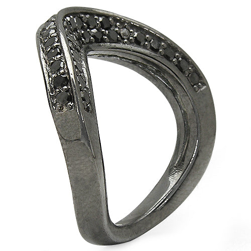 1.02 Carat Genuine Black Diamond .925 Sterling Silver Ring on sale at MyriadMart