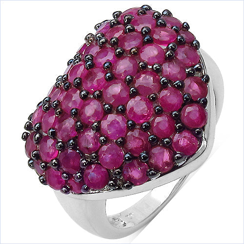 3.53 Carat Genuine Ruby .925 Sterling Silver Ring on sale at MyriadMart