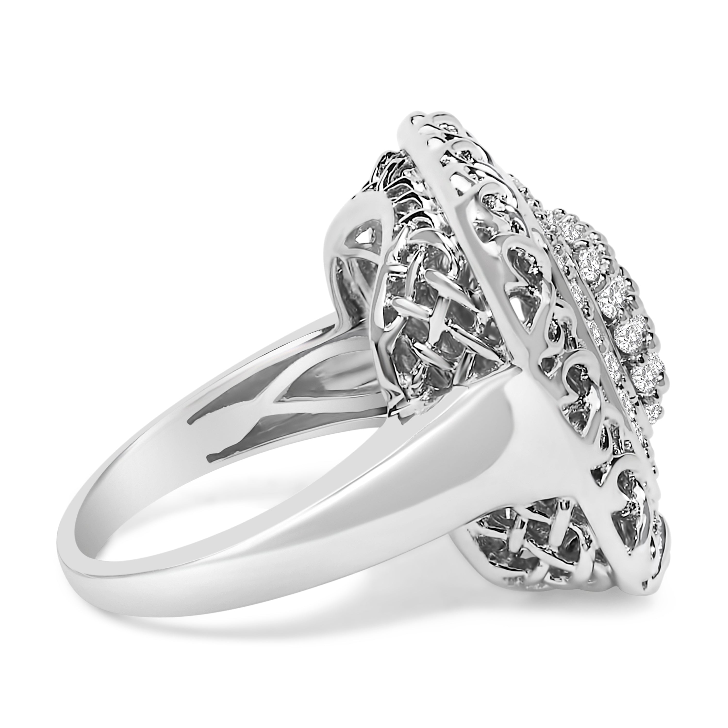 Sterling Silver 1.0 Cttw Diamond Celtic Knot Cocktail Ring on sale at MyriadMart