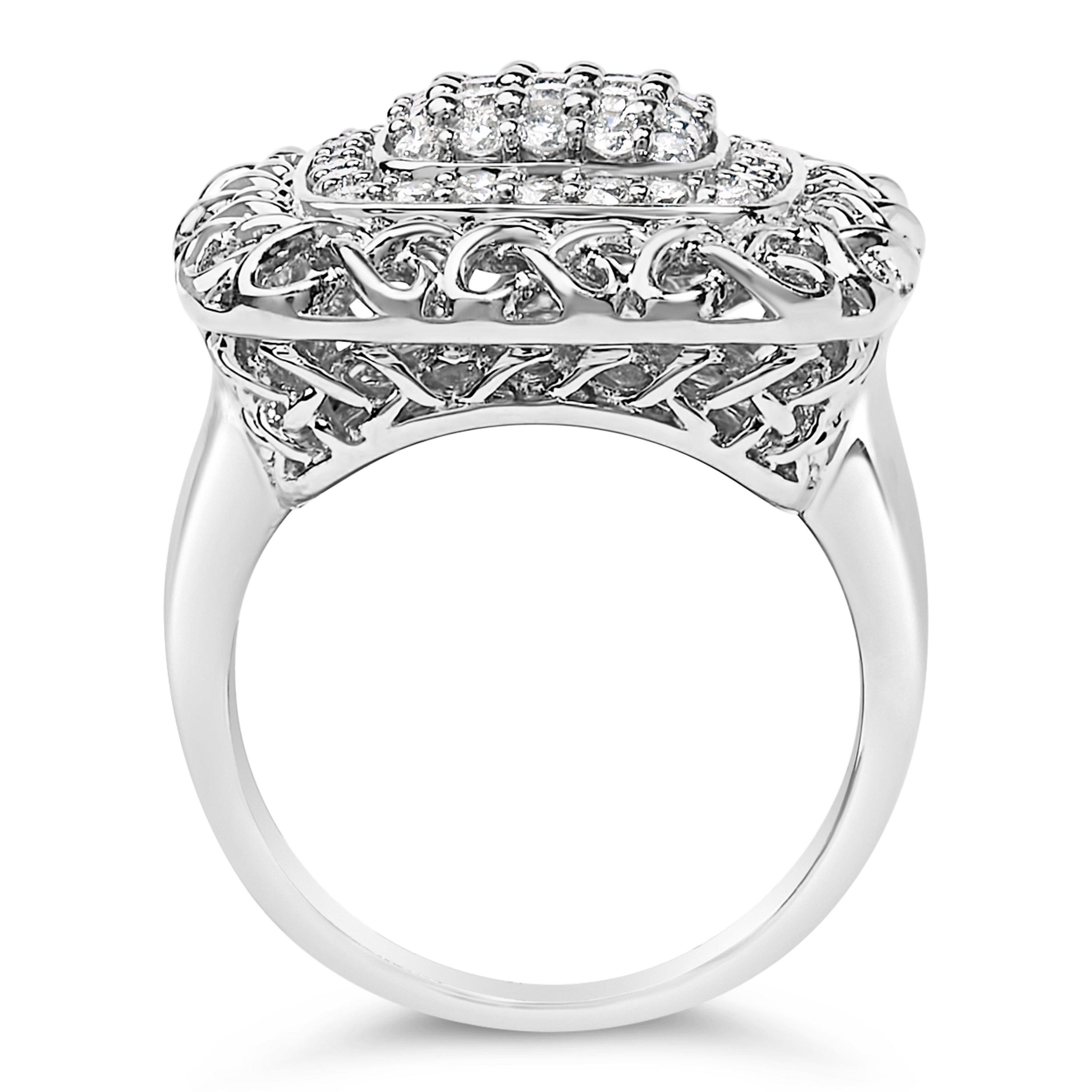 Sterling Silver 1.0 Cttw Diamond Celtic Knot Cocktail Ring on sale at MyriadMart