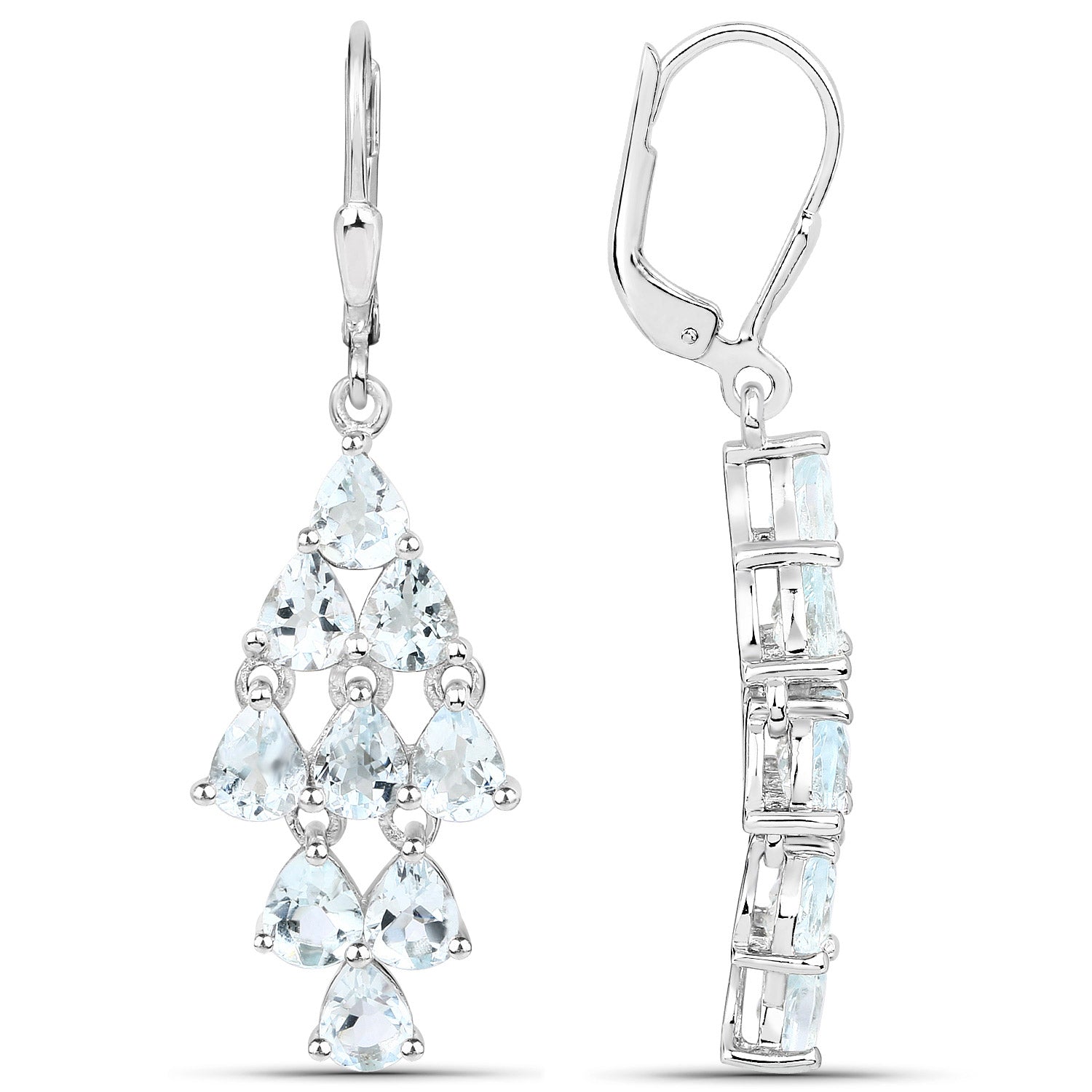 3.96 Carat Genuine Aquamarine .925 Sterling Silver Earrings on sale at MyriadMart