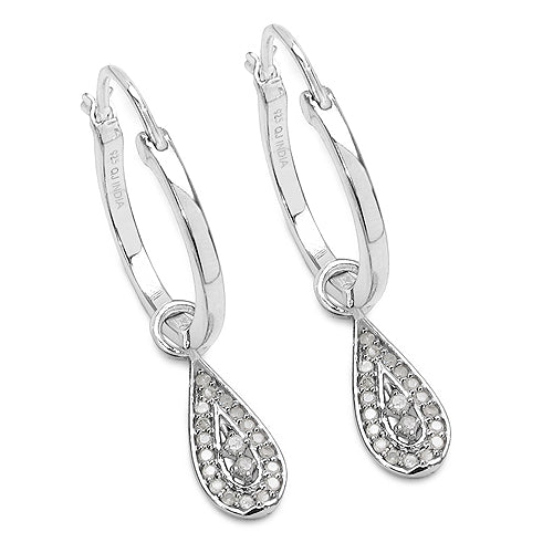 0.28 Carat Genuine White Diamond .925 Sterling Silver Earrings on sale at MyriadMart