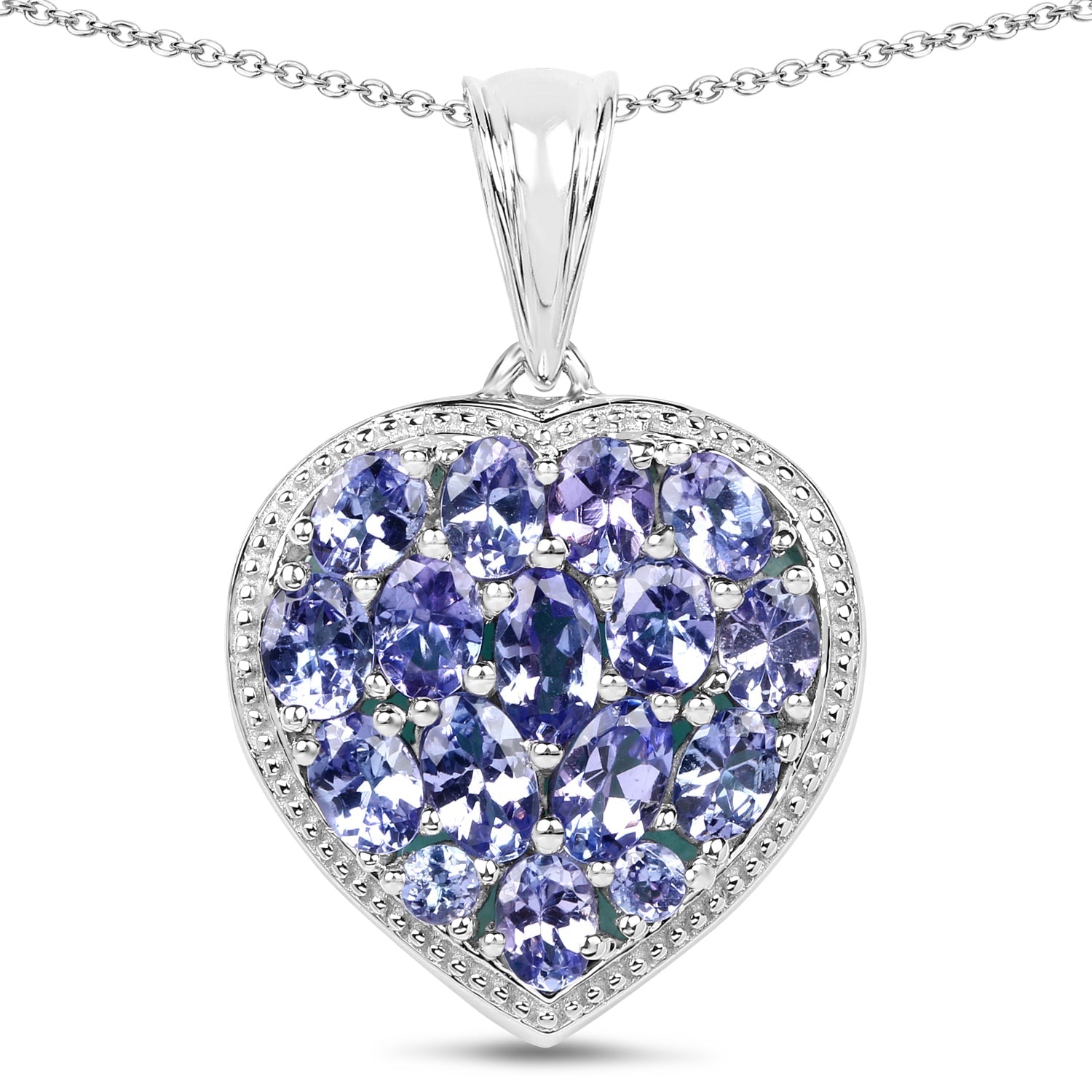 9.79 Carat Genuine Amazonite & Tanzanite .925 Sterling Silver Pendant on sale at MyriadMart