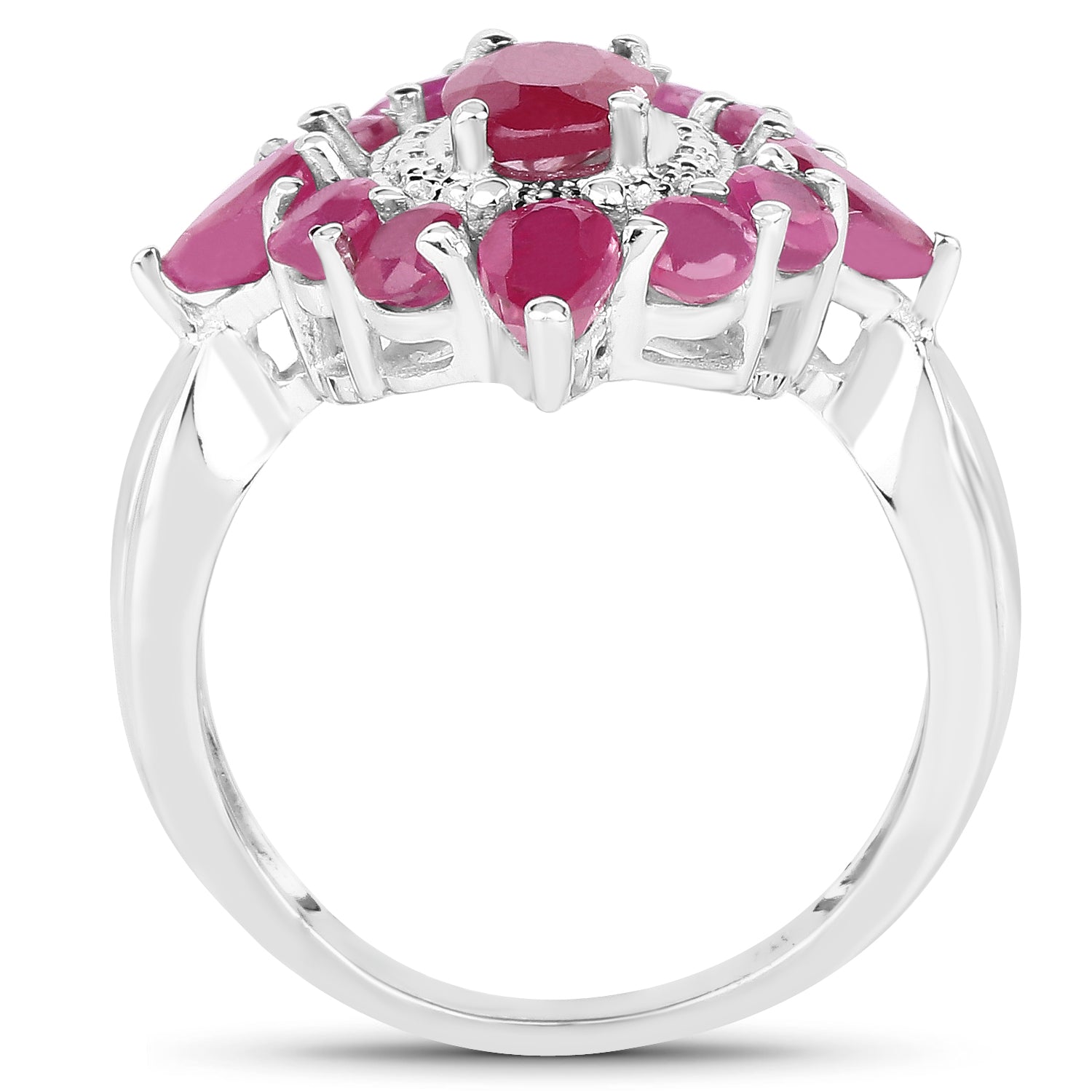 3.04 Carat Glass Filled Ruby .925 Sterling Silver Ring on sale at MyriadMart