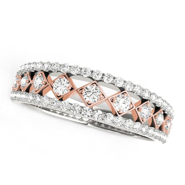14k White And Rose Gold Diamond Band 3/8 cttw on sale at MyriadMart