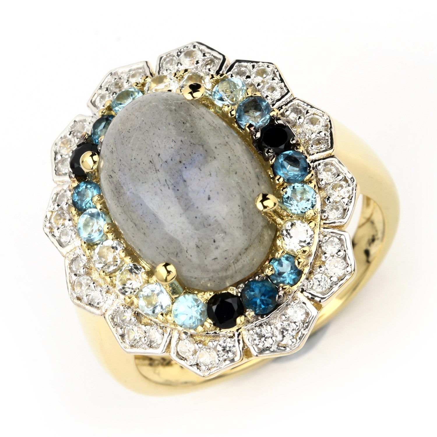 5.63 Carat Genuine Multi Stones .925 Sterling Silver Ring on sale at MyriadMart