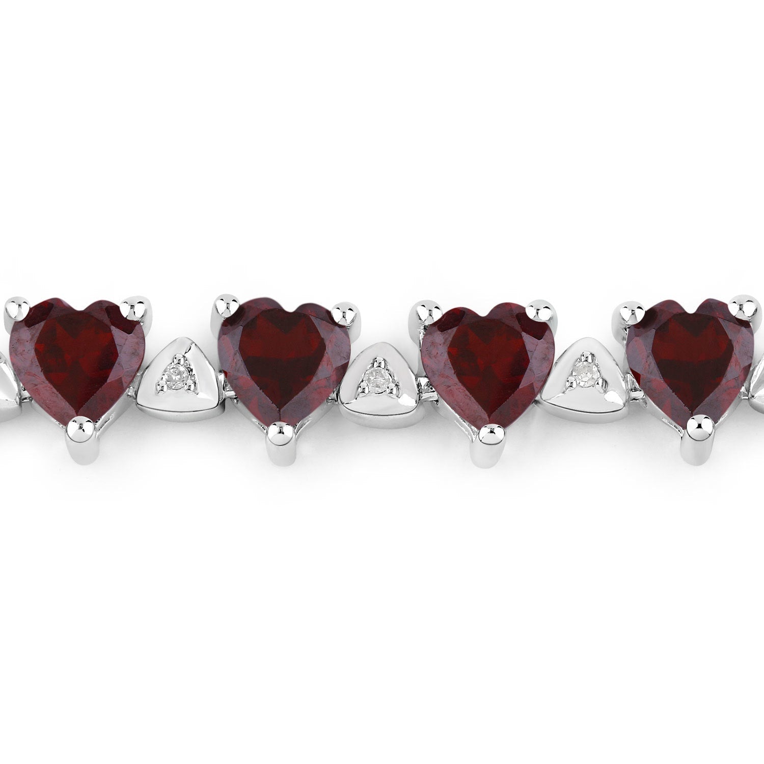 11.62 Carat Genuine Garnet and White Diamond .925 Sterling Silver Bracelet on sale at MyriadMart