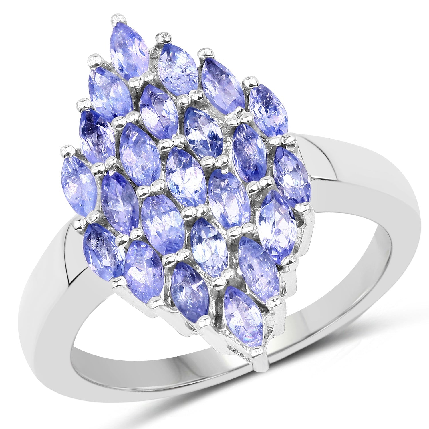 1.84 Carat Genuine Tanzanite .925 Sterling Silver Ring on sale at MyriadMart