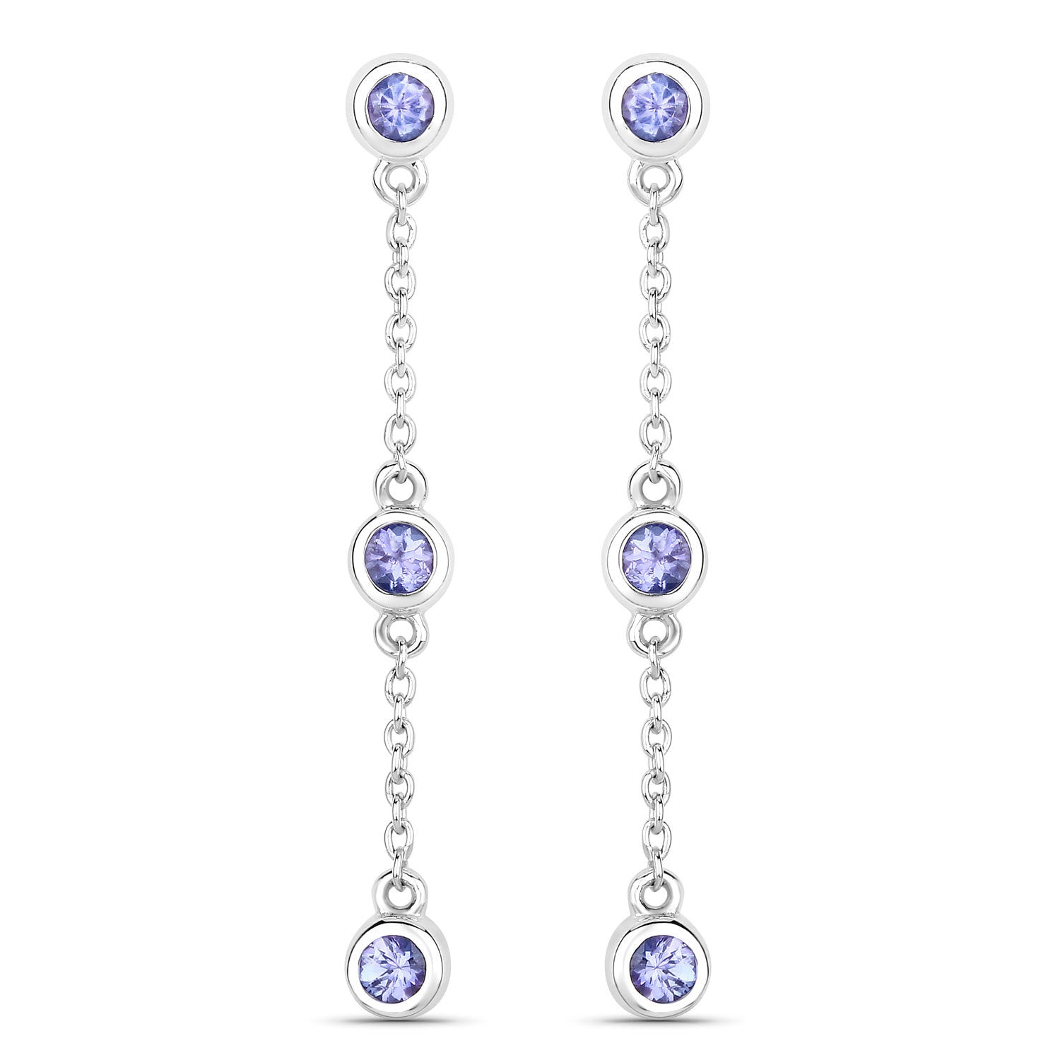 0.60 Carat Genuine Tanzanite .925 Sterling Silver Earrings on sale at MyriadMart