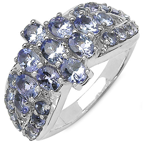 2.43 Carat Genuine Tanzanite .925 Sterling Silver Ring on sale at MyriadMart