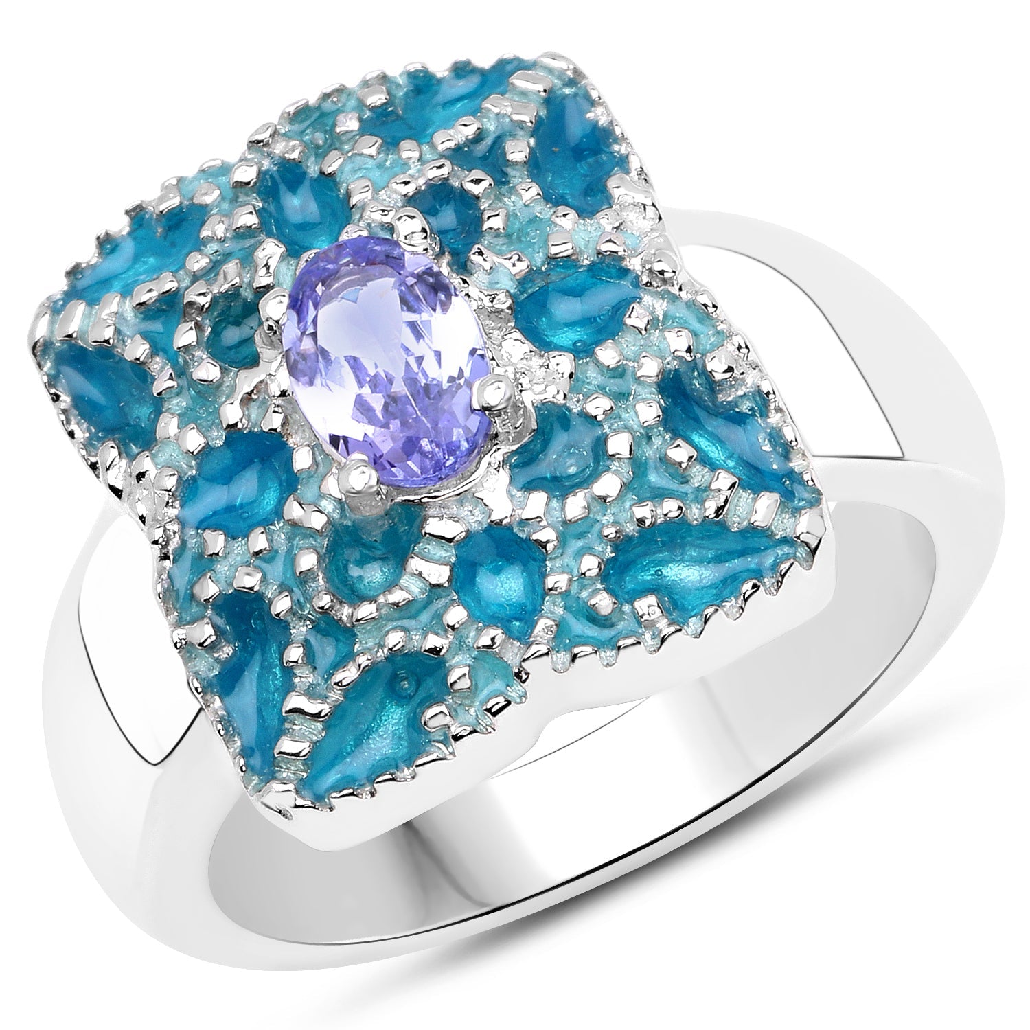 0.44 Carat Genuine Tanzanite .925 Sterling Silver Ring on sale at MyriadMart