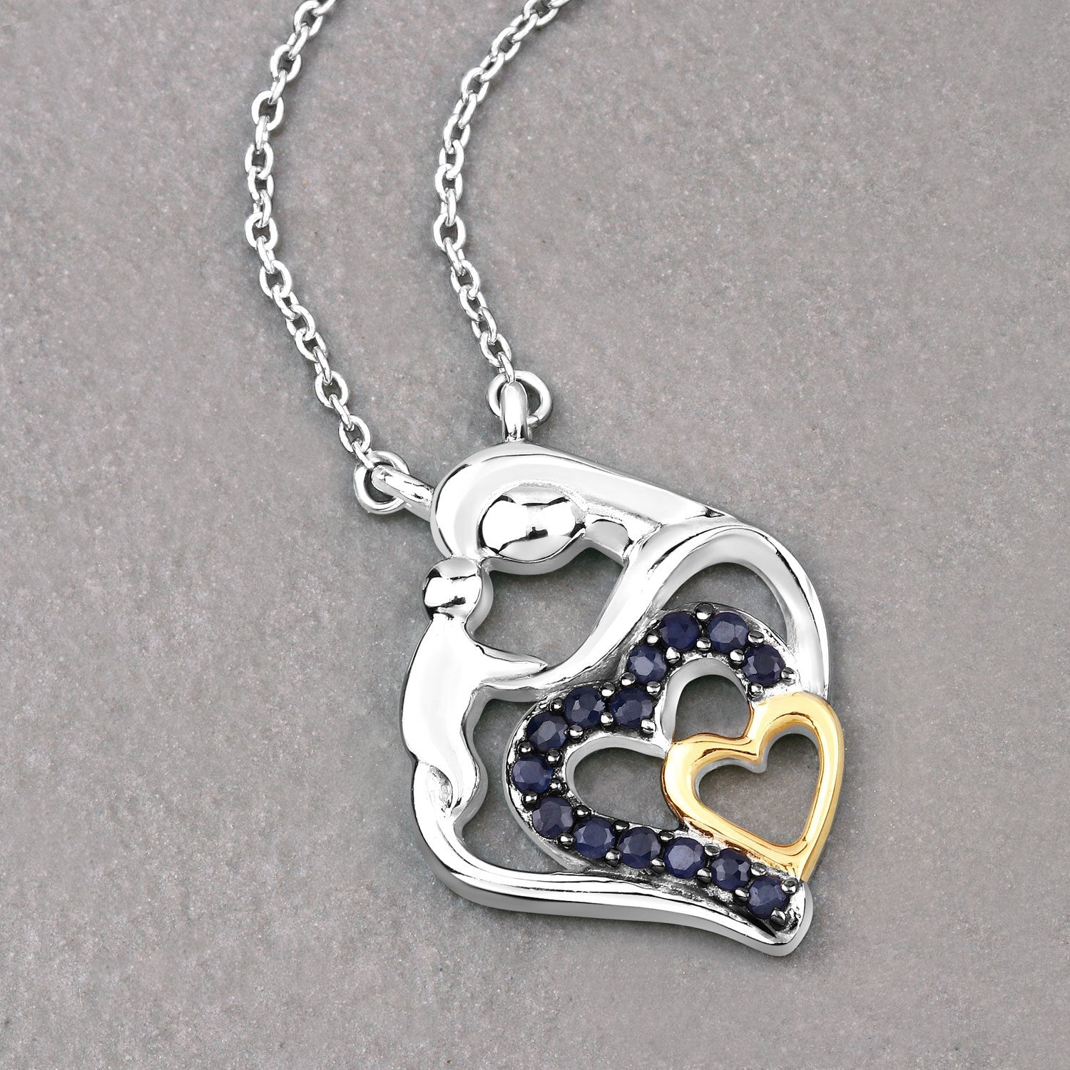 0.28 Carat Genuine Blue Sapphire .925 Sterling Silver Pendant on sale at MyriadMart