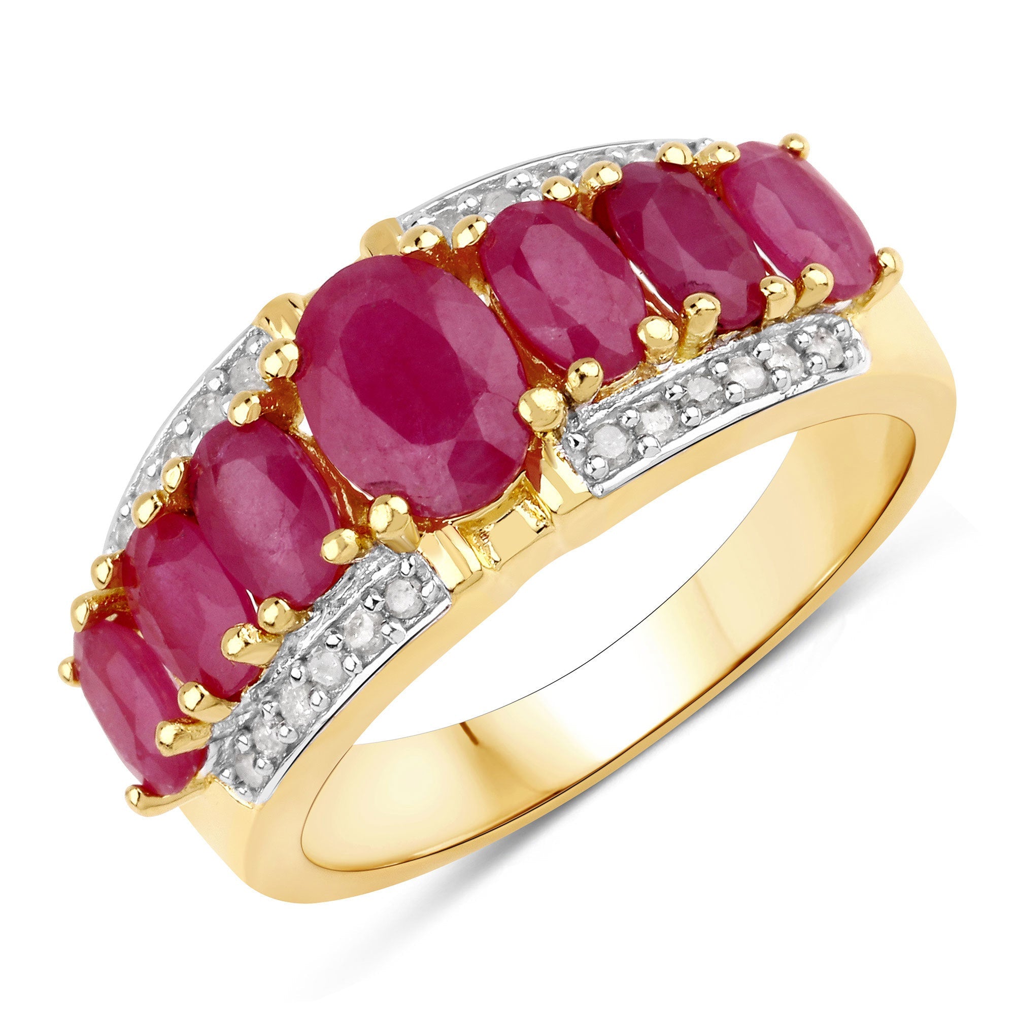 2.60 Carat Genuine Johnson Ruby and White Diamond .925 Sterling Silver Ring on sale at MyriadMart