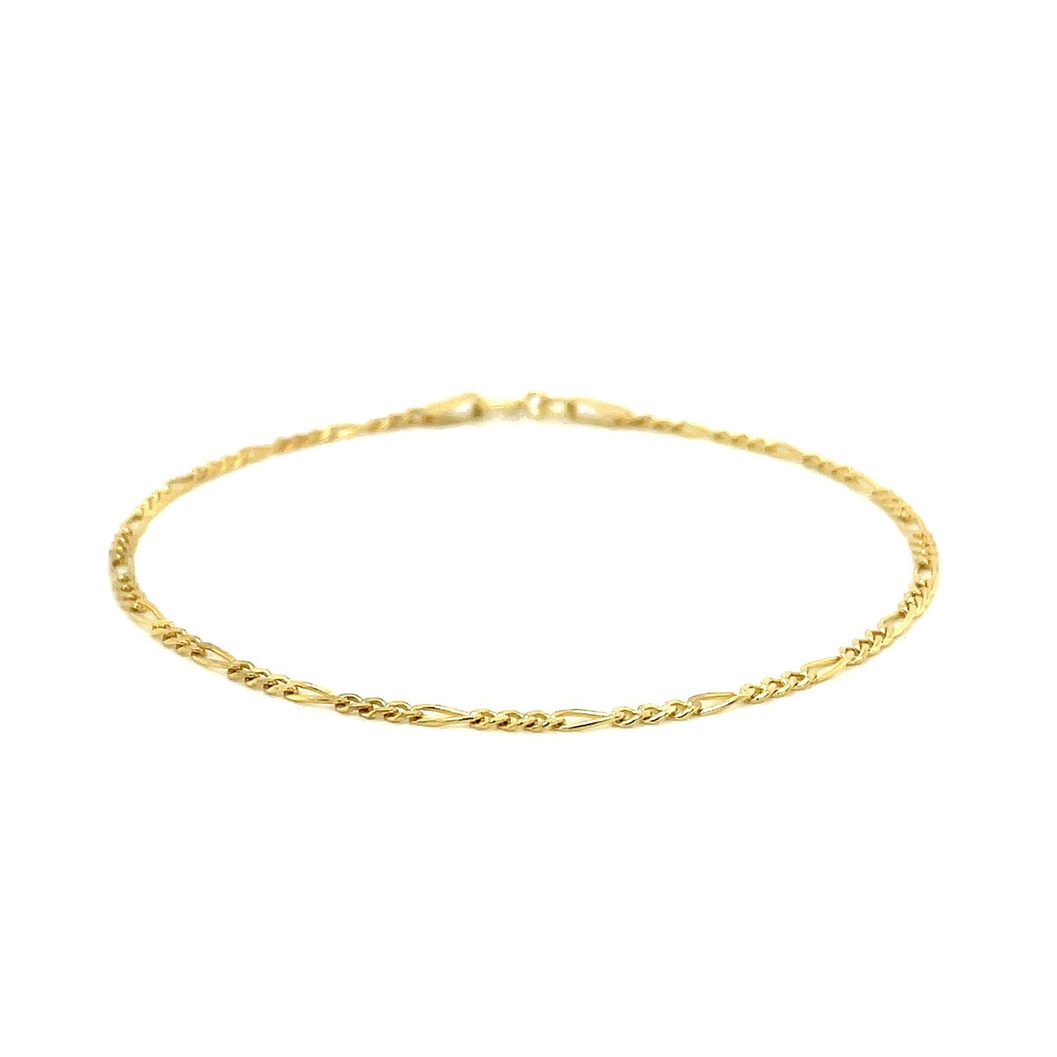14k Yellow Gold Figaro Bracelet 1.5mm on sale at MyriadMart