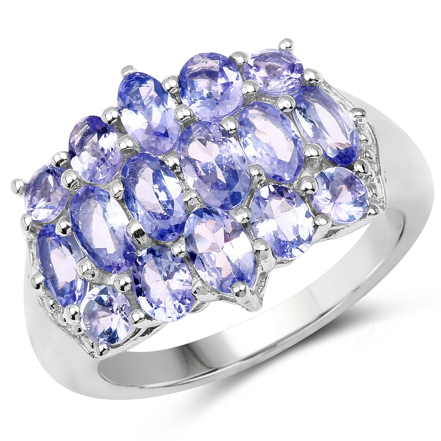 3.08 Carat Genuine Tanzanite .925 Sterling Silver Ring on sale at MyriadMart