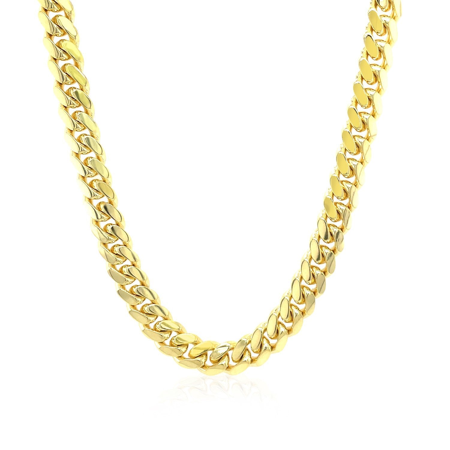 6.0mm 14k Yellow Gold Classic Miami Cuban Solid Chain on sale at MyriadMart
