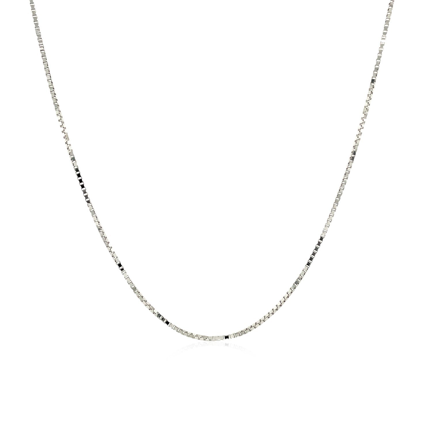 14k White Gold Adjustable Box Chain 0.7mm on sale at MyriadMart
