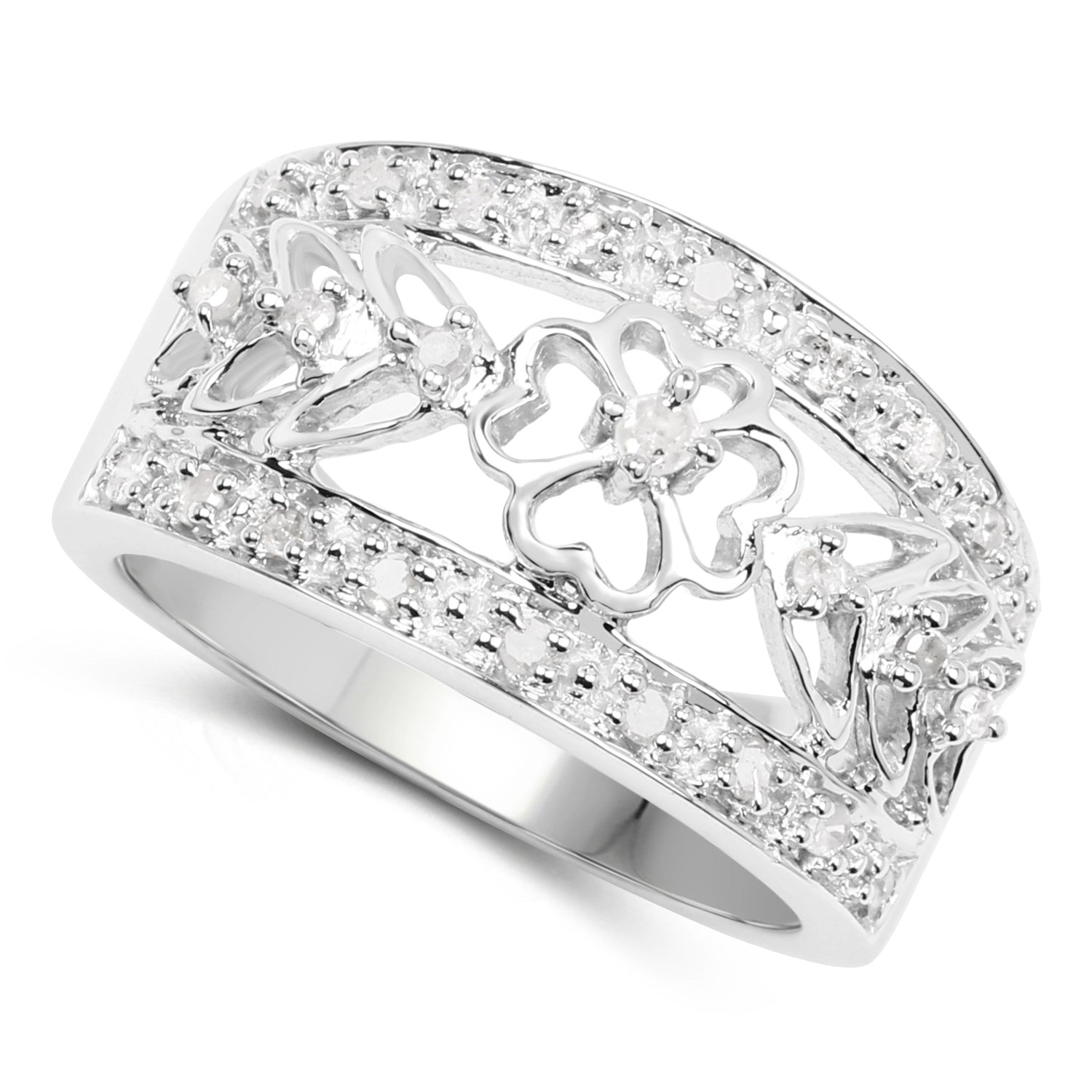 0.31 Carat Genuine White Diamond .925 Sterling Silver Ring on sale at MyriadMart