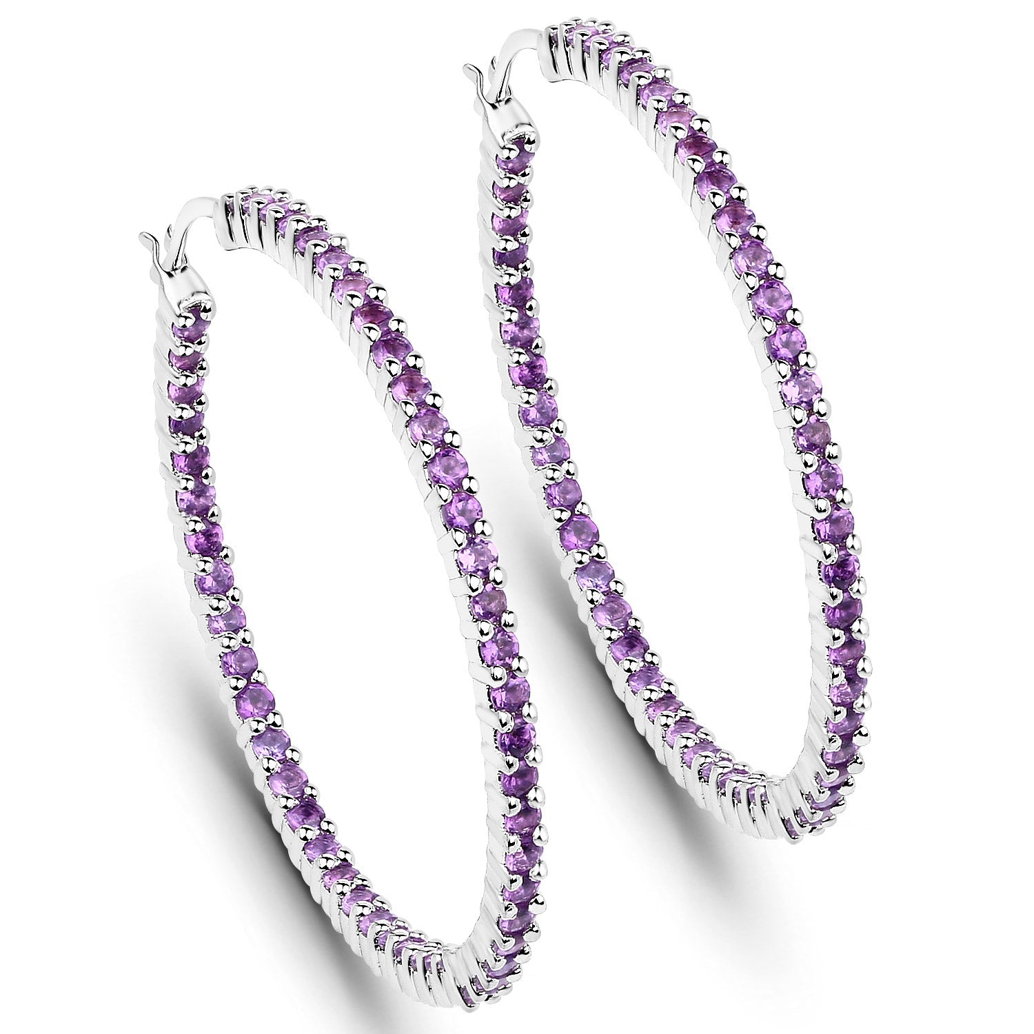 3.00 Carat Genuine Amethyst .925 Sterling Silver Earrings on sale at MyriadMart