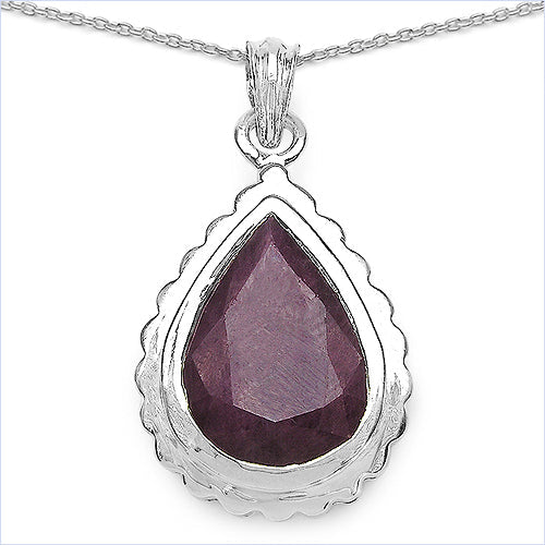 14.10 Carat Genuine Ruby .925 Sterling Silver Pendant on sale at MyriadMart