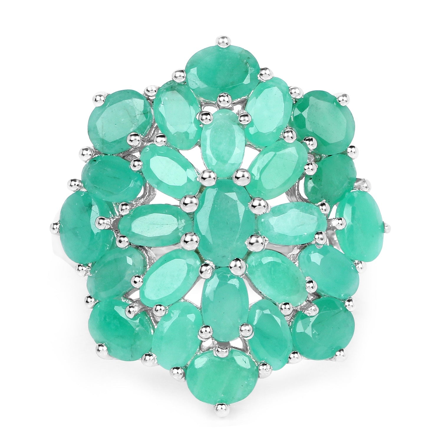 5.88 Carat Genuine Emerald .925 Sterling Silver Ring on sale at MyriadMart