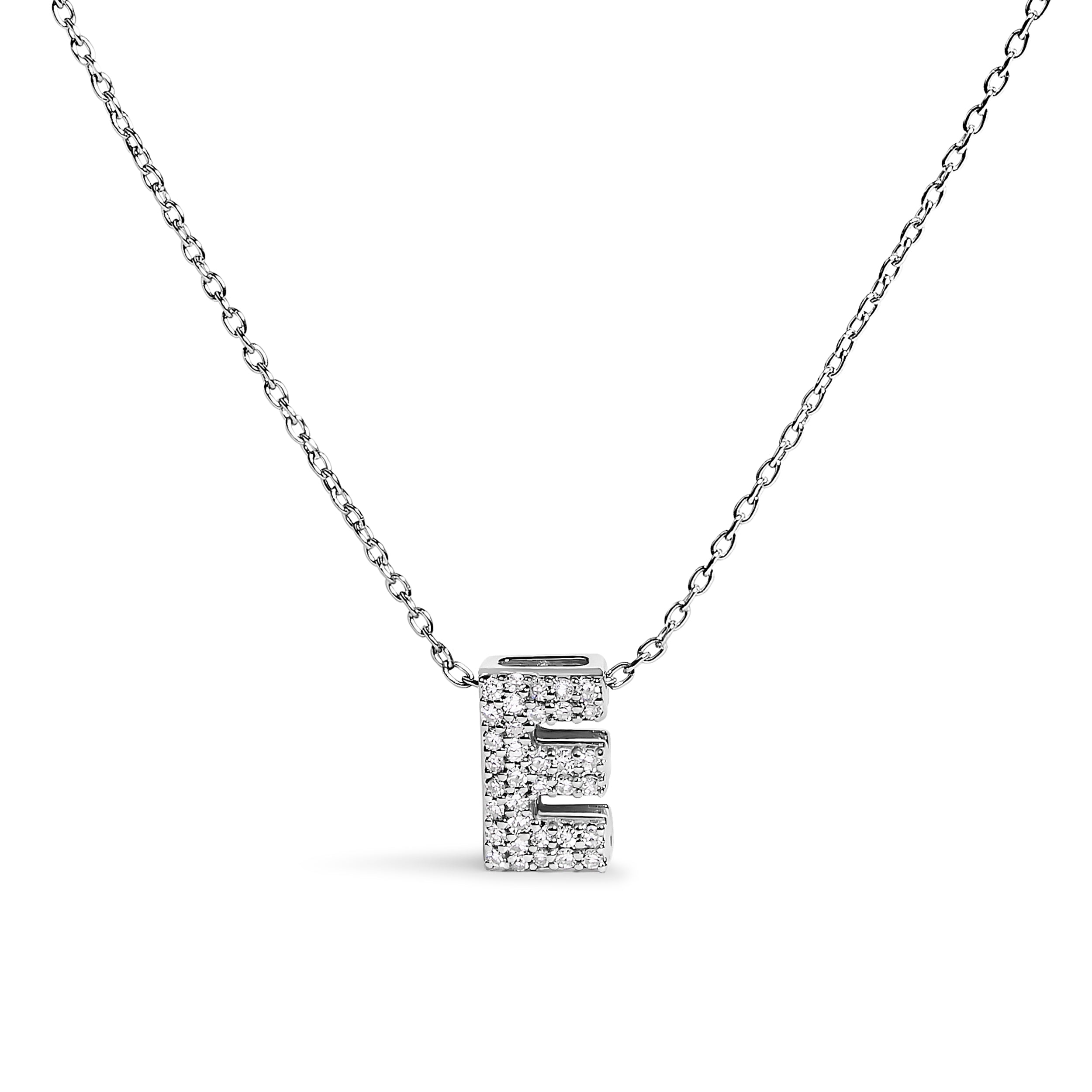 10K White Gold Diamond Accent "A" Initial Bubble Pendant Necklace on sale at MyriadMart