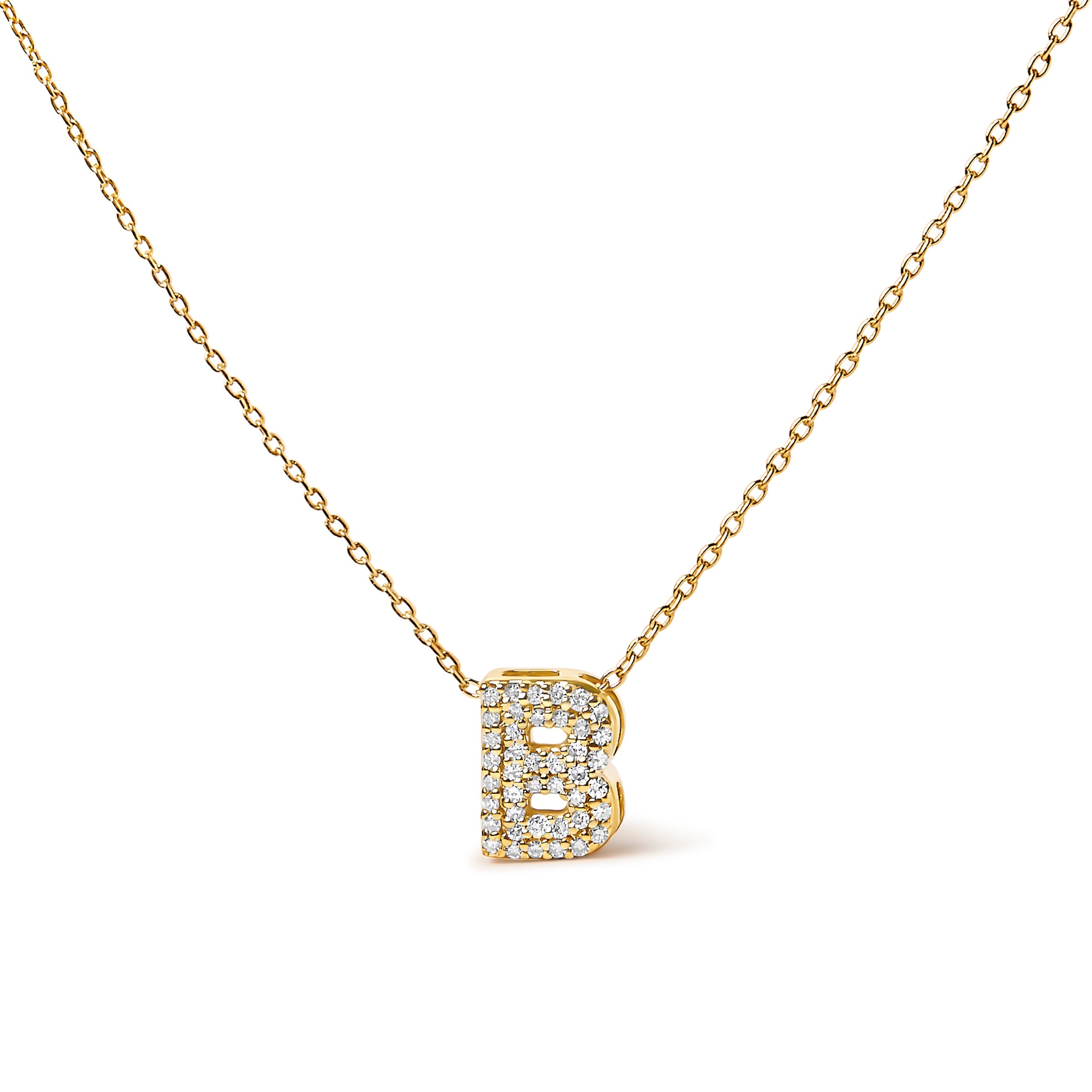 10K White Gold Diamond Accent "A" Initial Bubble Pendant Necklace on sale at MyriadMart