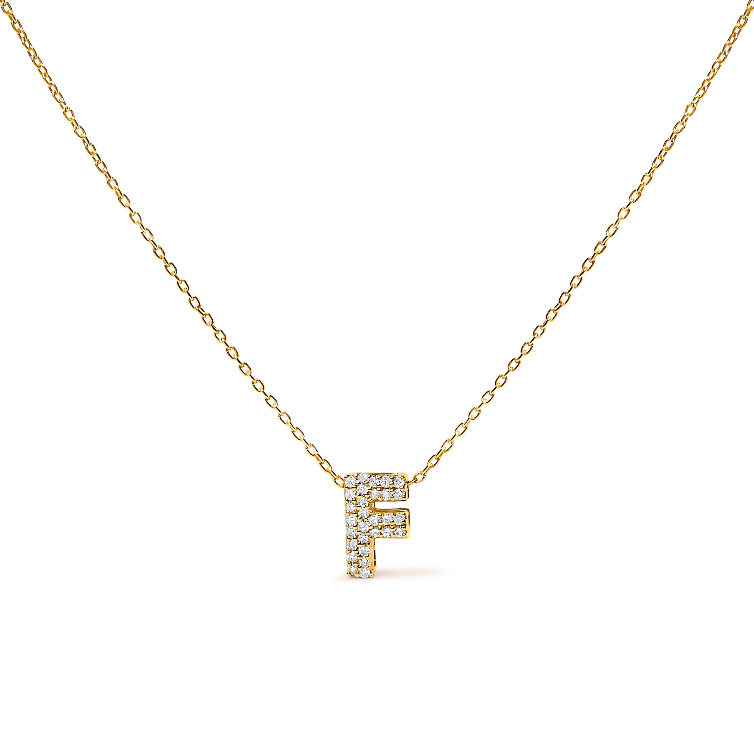 10K White Gold Diamond Accent "A" Initial Bubble Pendant Necklace on sale at MyriadMart