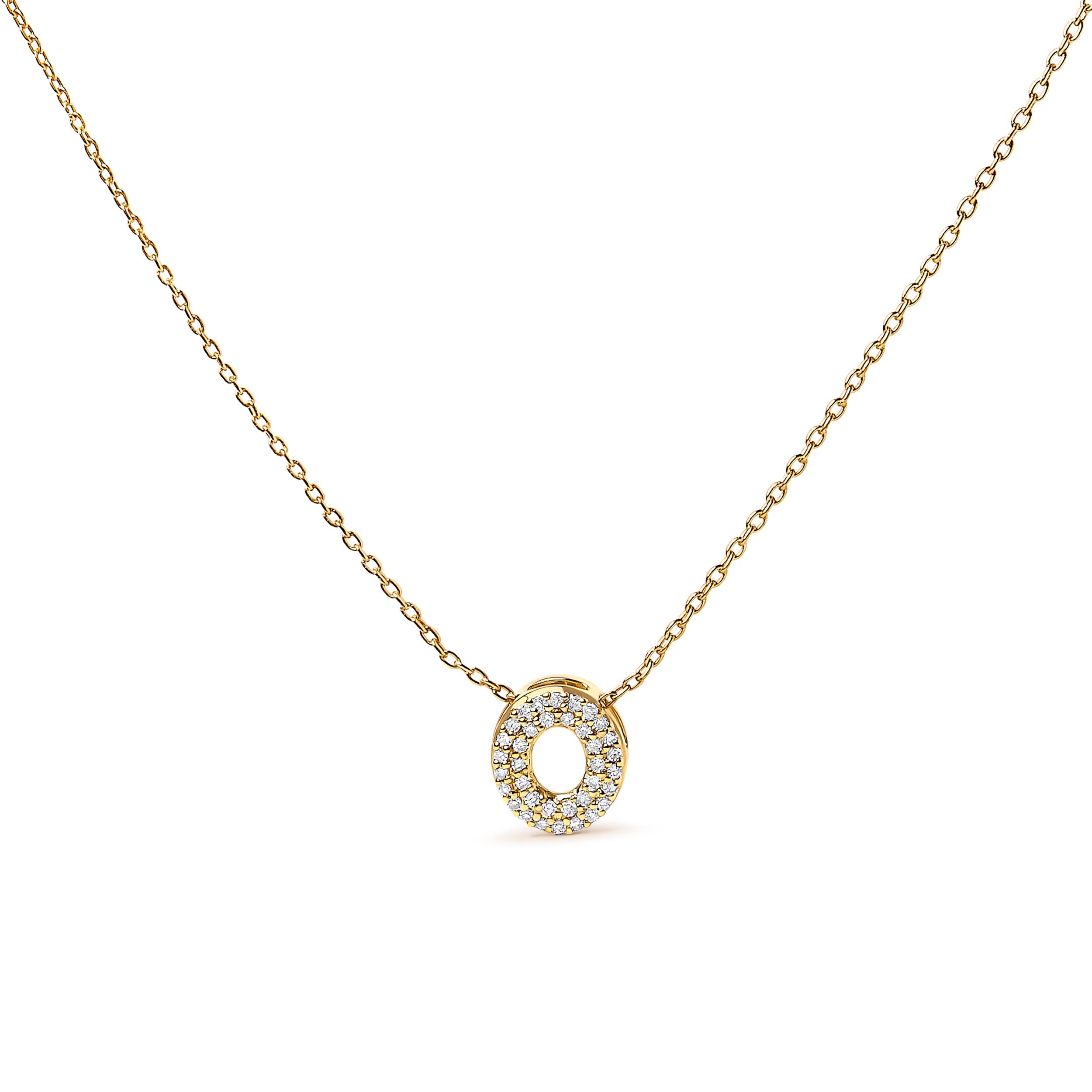10K White Gold Diamond Accent "A" Initial Bubble Pendant Necklace on sale at MyriadMart