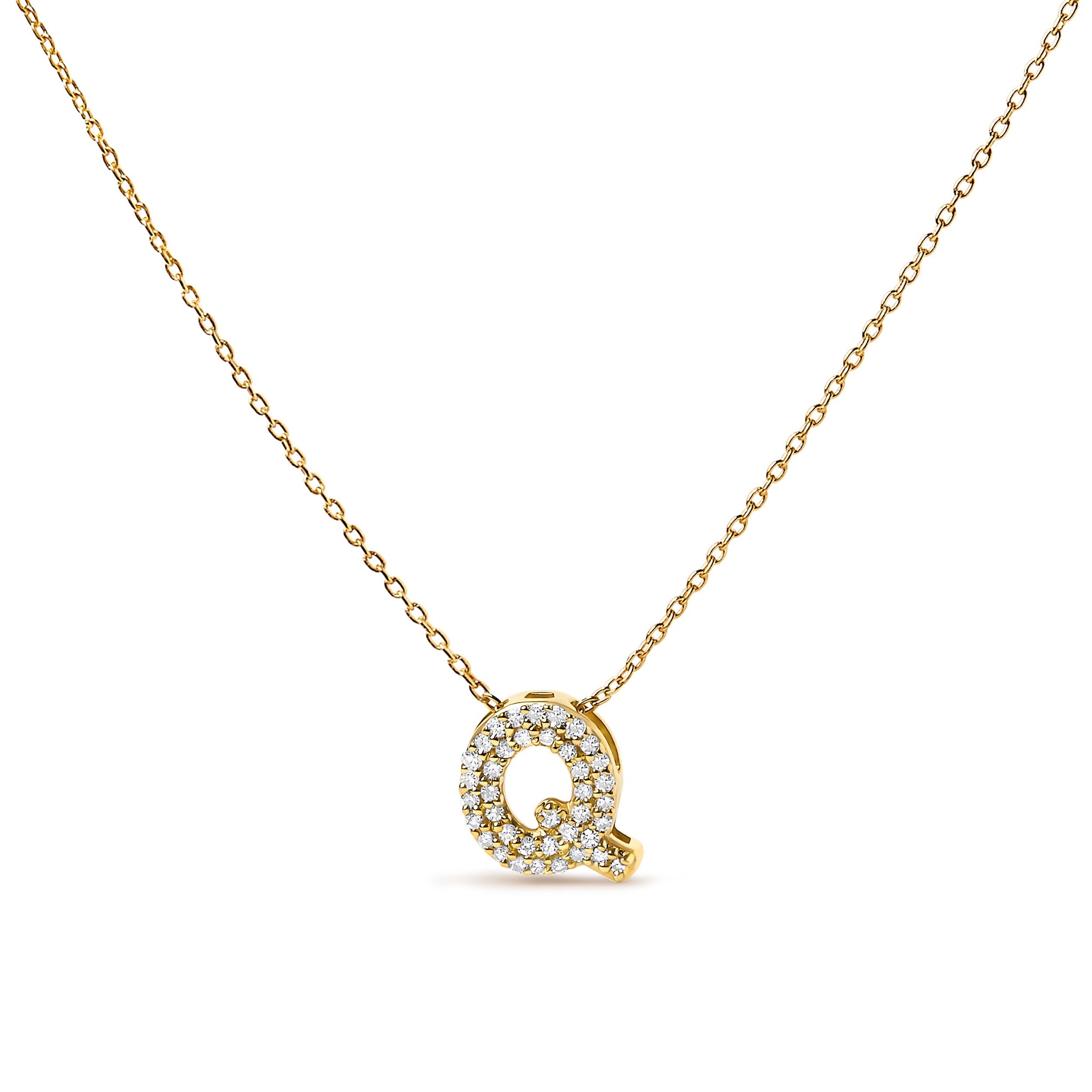 10K White Gold Diamond Accent "A" Initial Bubble Pendant Necklace on sale at MyriadMart