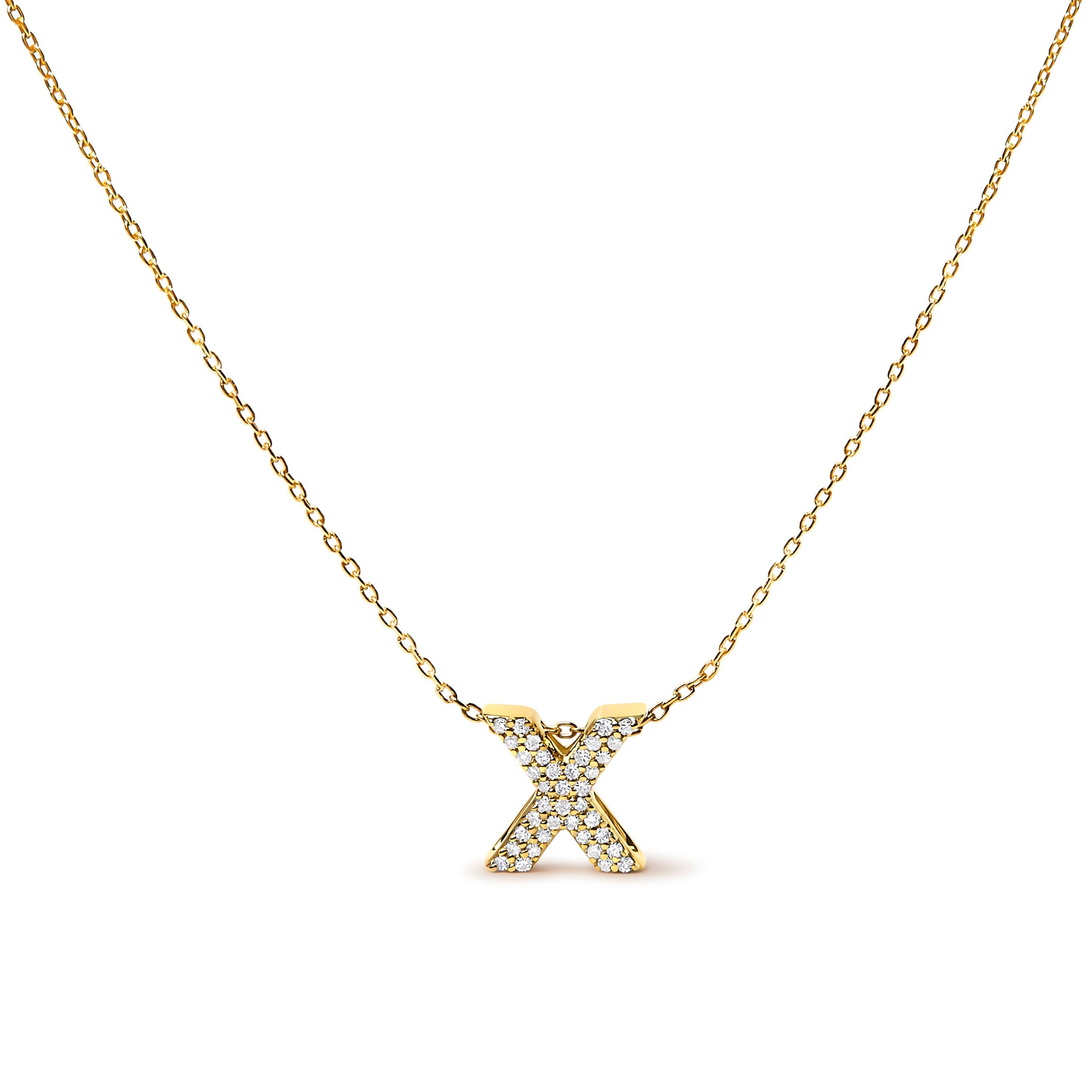 10K White Gold Diamond Accent "A" Initial Bubble Pendant Necklace on sale at MyriadMart