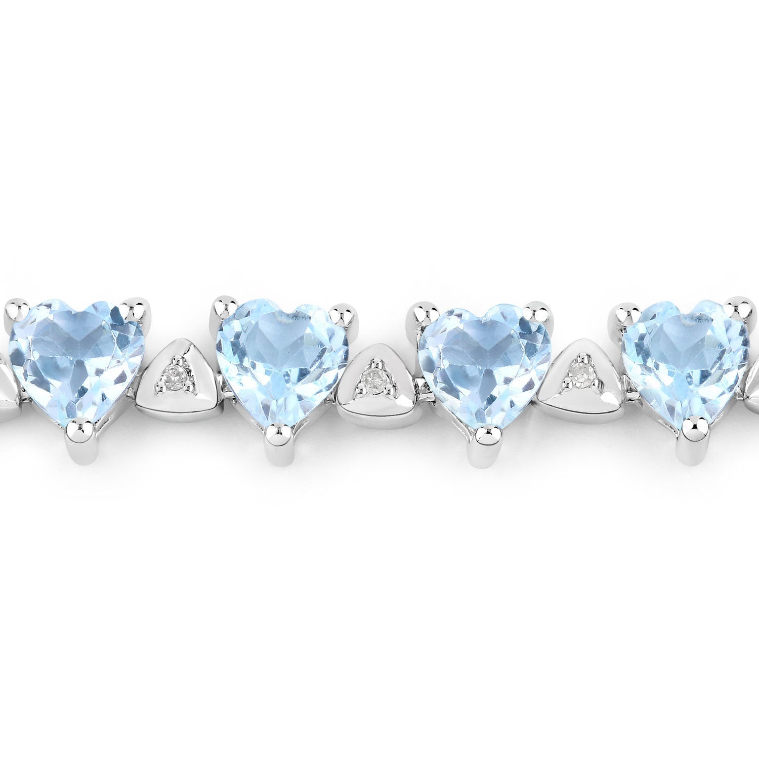 11.62 Carat Genuine Blue Topaz and White Diamond .925 Sterling Silver Bracelet on sale at MyriadMart