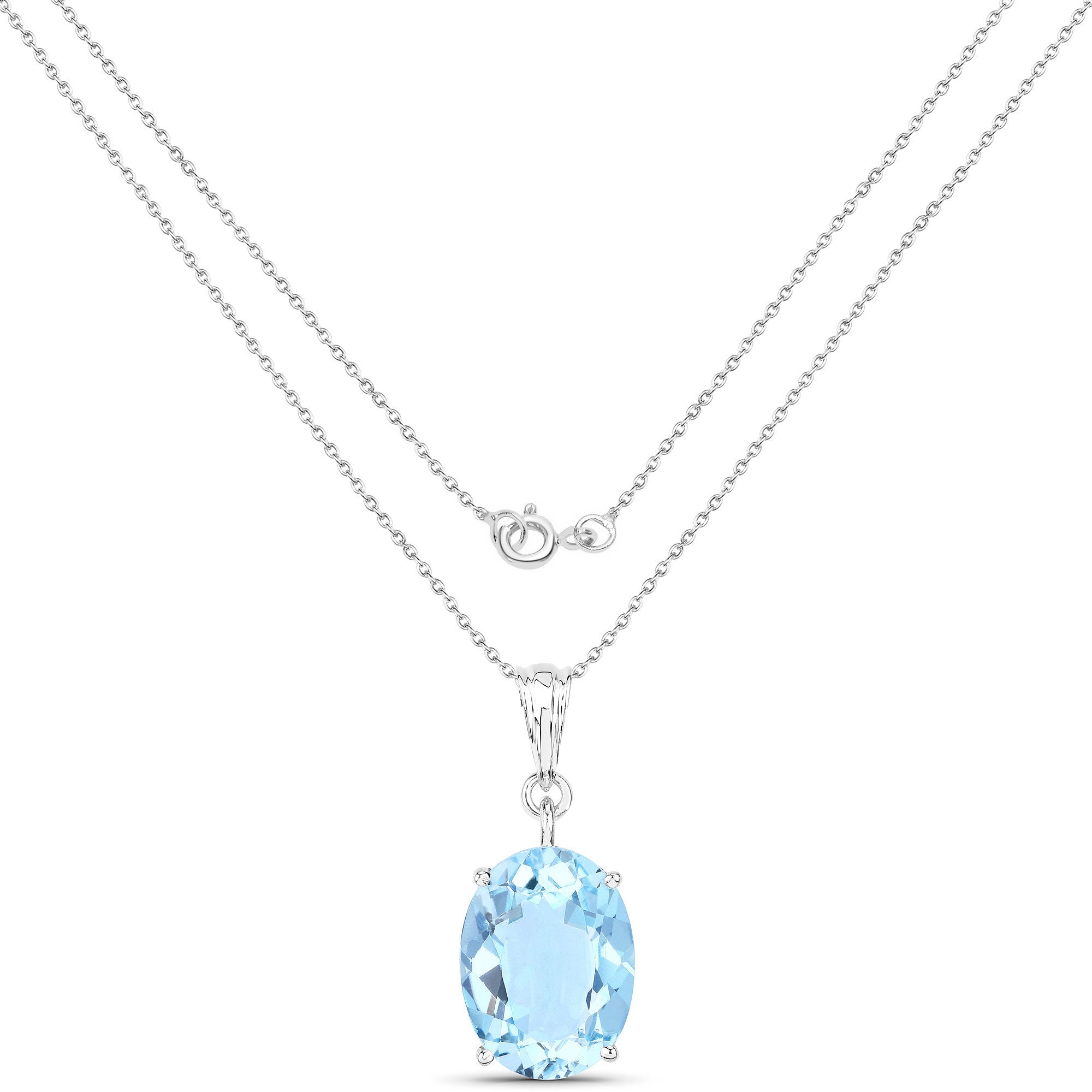 11.25 Carat Genuine Swiss Blue Topaz .925 Sterling Silver Pendant on sale at MyriadMart