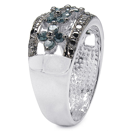 0.62 Carat Genuine Blue Diamond .925 Sterling Silver Ring on sale at MyriadMart