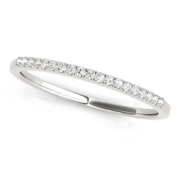 14k White Gold Round Thin Diamond Wedding Band 1/4 cttw on sale at MyriadMart