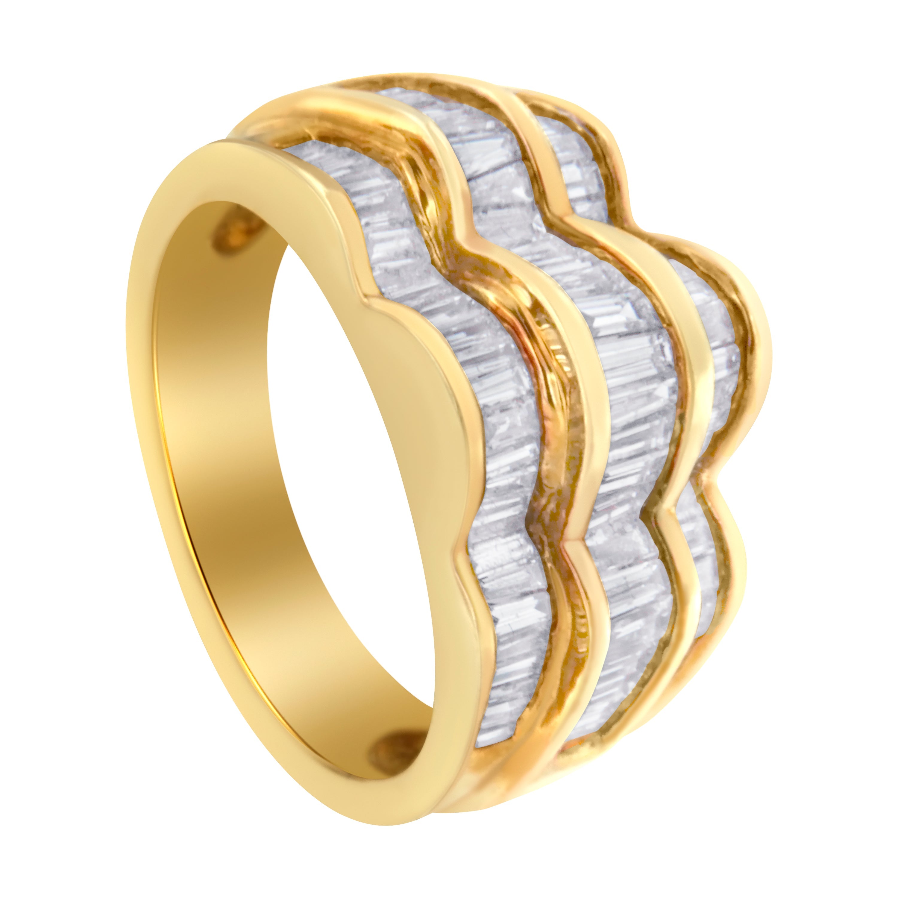 14KT Yellow Gold Diamond Multi-Row Band Ring 1 1/4 cttw, H-I Color, SI1-SI2 Clarity on sale at MyriadMart