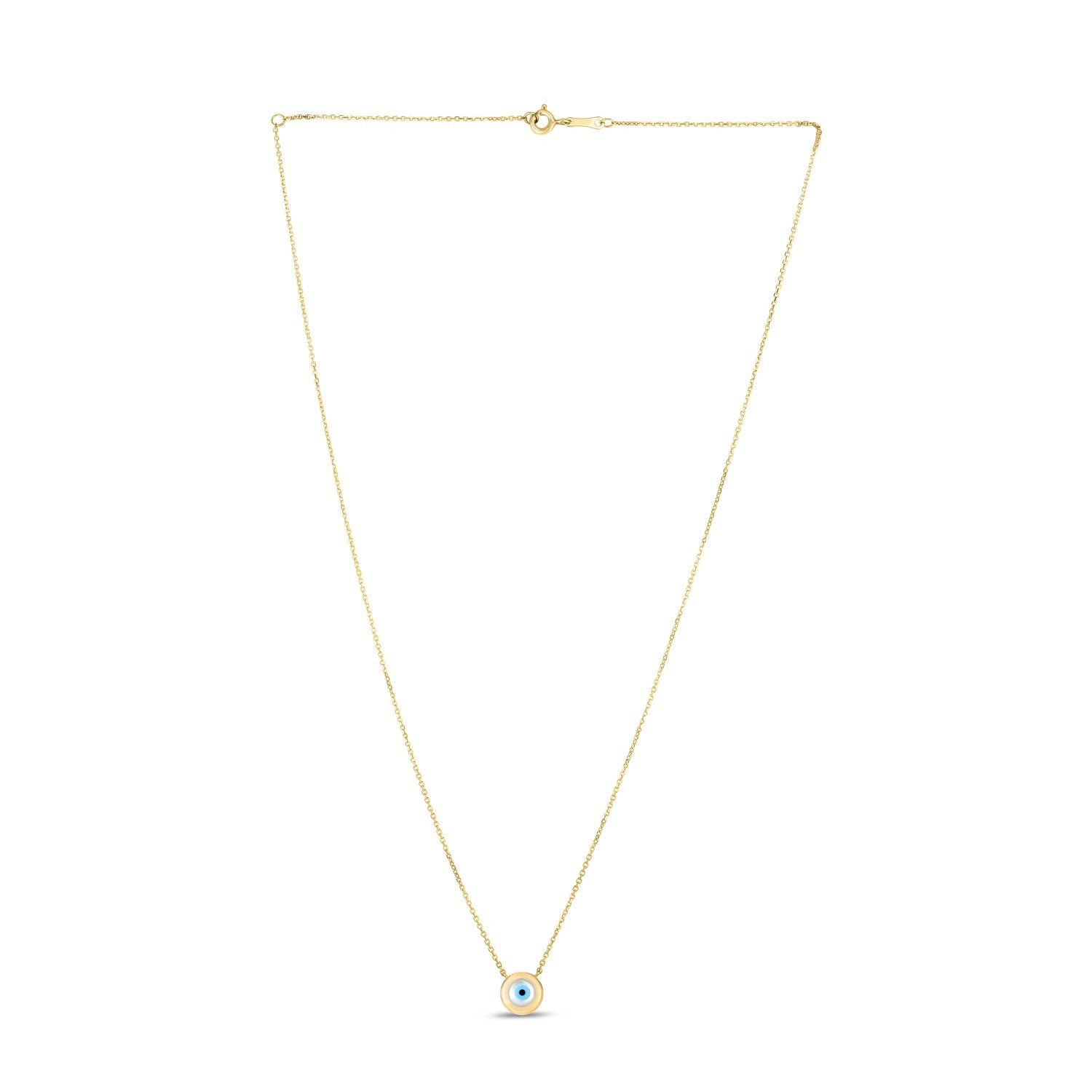 14k Yellow Gold MOP Evil Eye Necklace on sale at MyriadMart