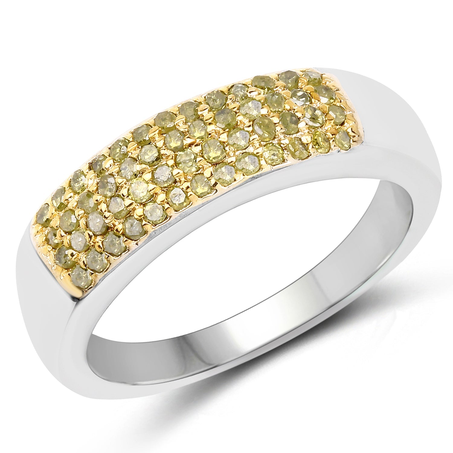 0.22 Carat Genuine Yellow Diamond .925 Sterling Silver Ring on sale at MyriadMart